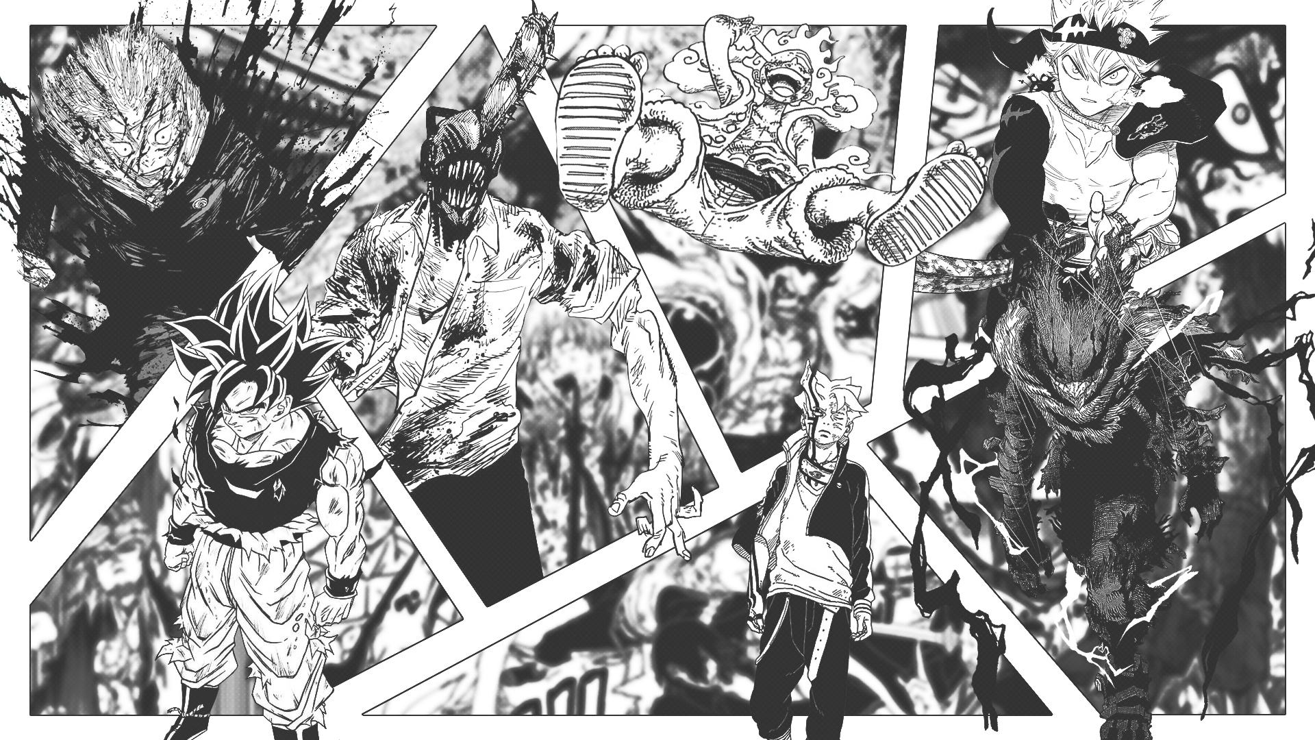 Manga Collage DinocoZero Jujutsu Kaisen Chainsaw Man One Piece Black Clover Boku No Hero Academia Bo 1920x1080
