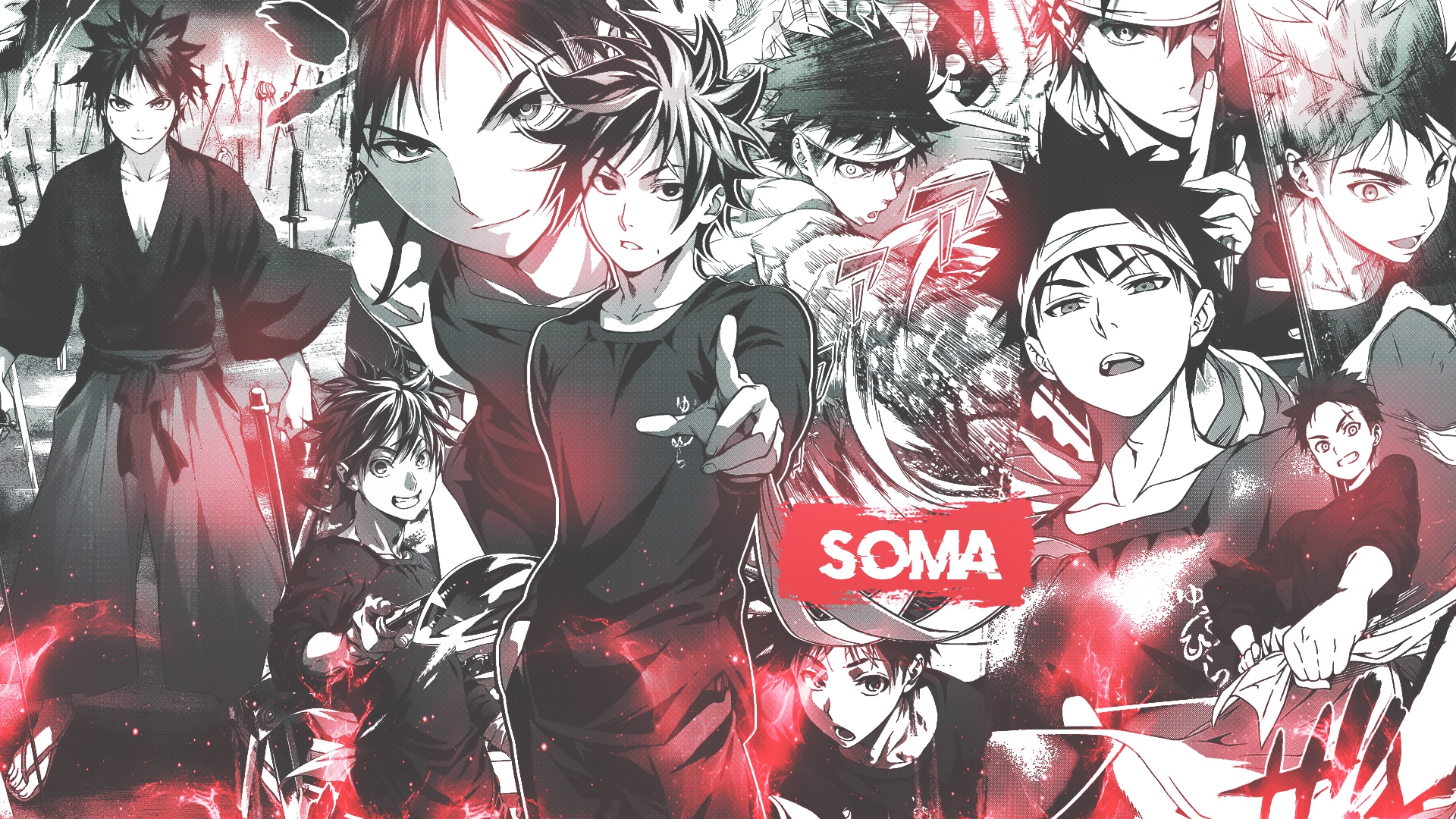 Manga Collage Shokugeki No Souma Soma Yukihira DinocoZero Anime Boys 1920x1080