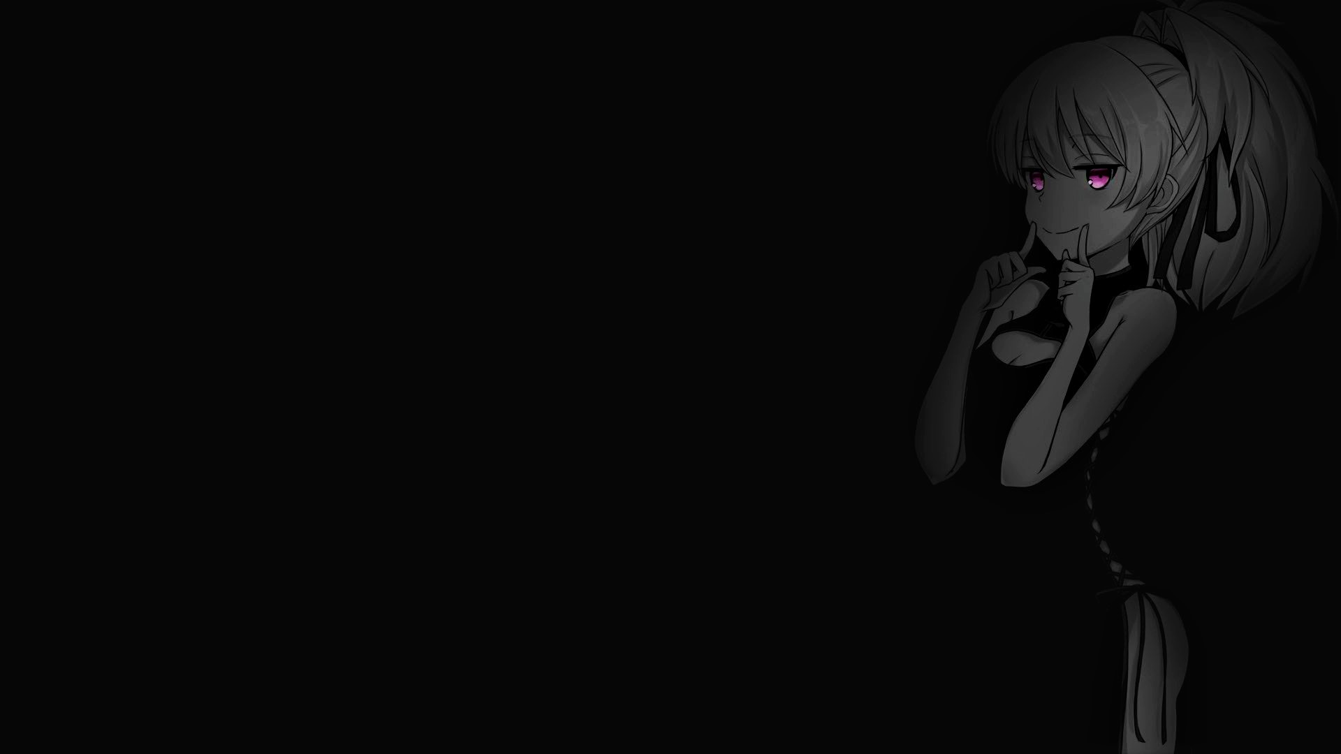 Selective Coloring Black Background Dark Background Simple Background Anime Girls Darker Than Black  1920x1080