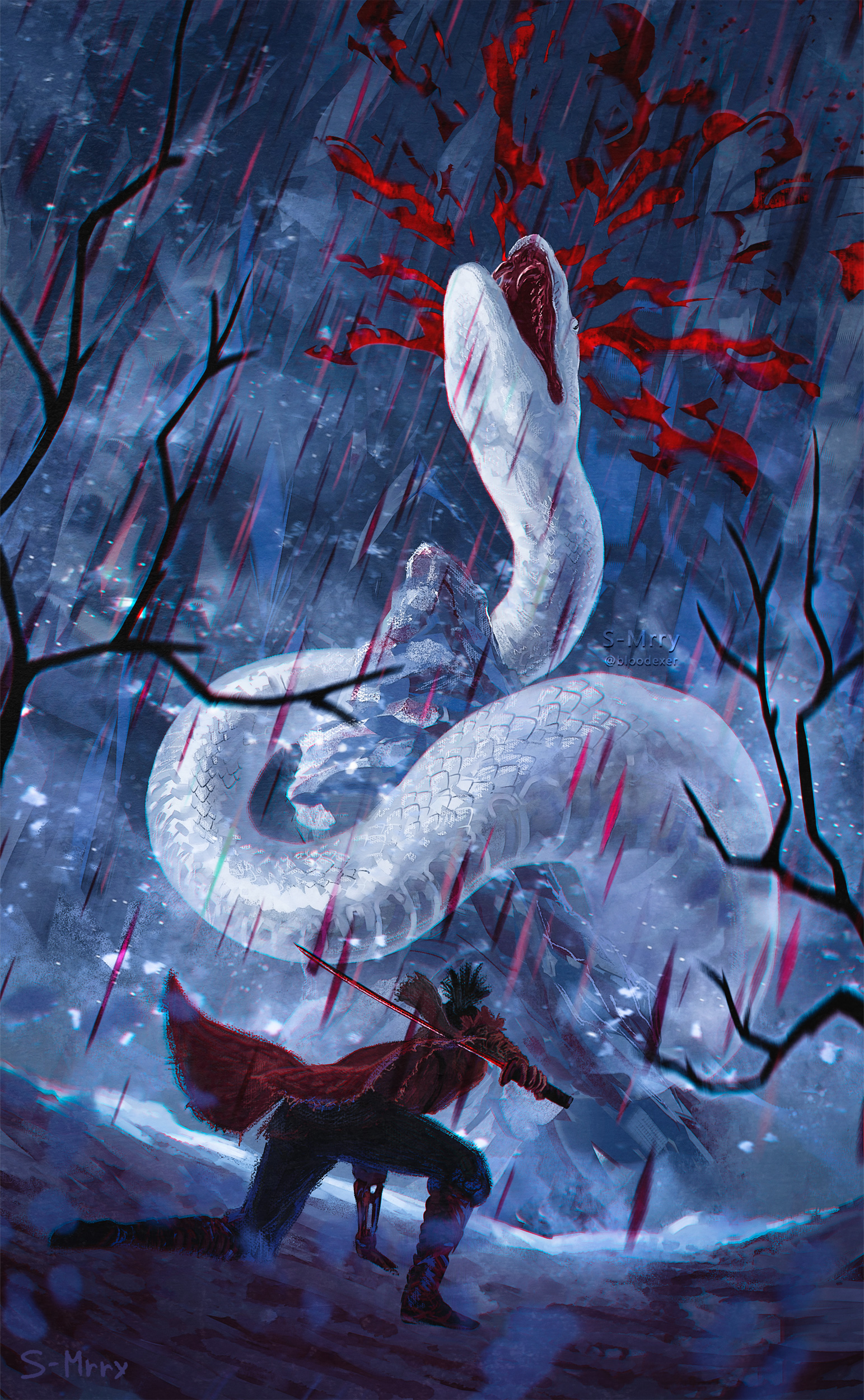 Fantasy Art Digital Art Video Game Art Artwork Sekiro Shadows Die Twice Snake 1543x2500