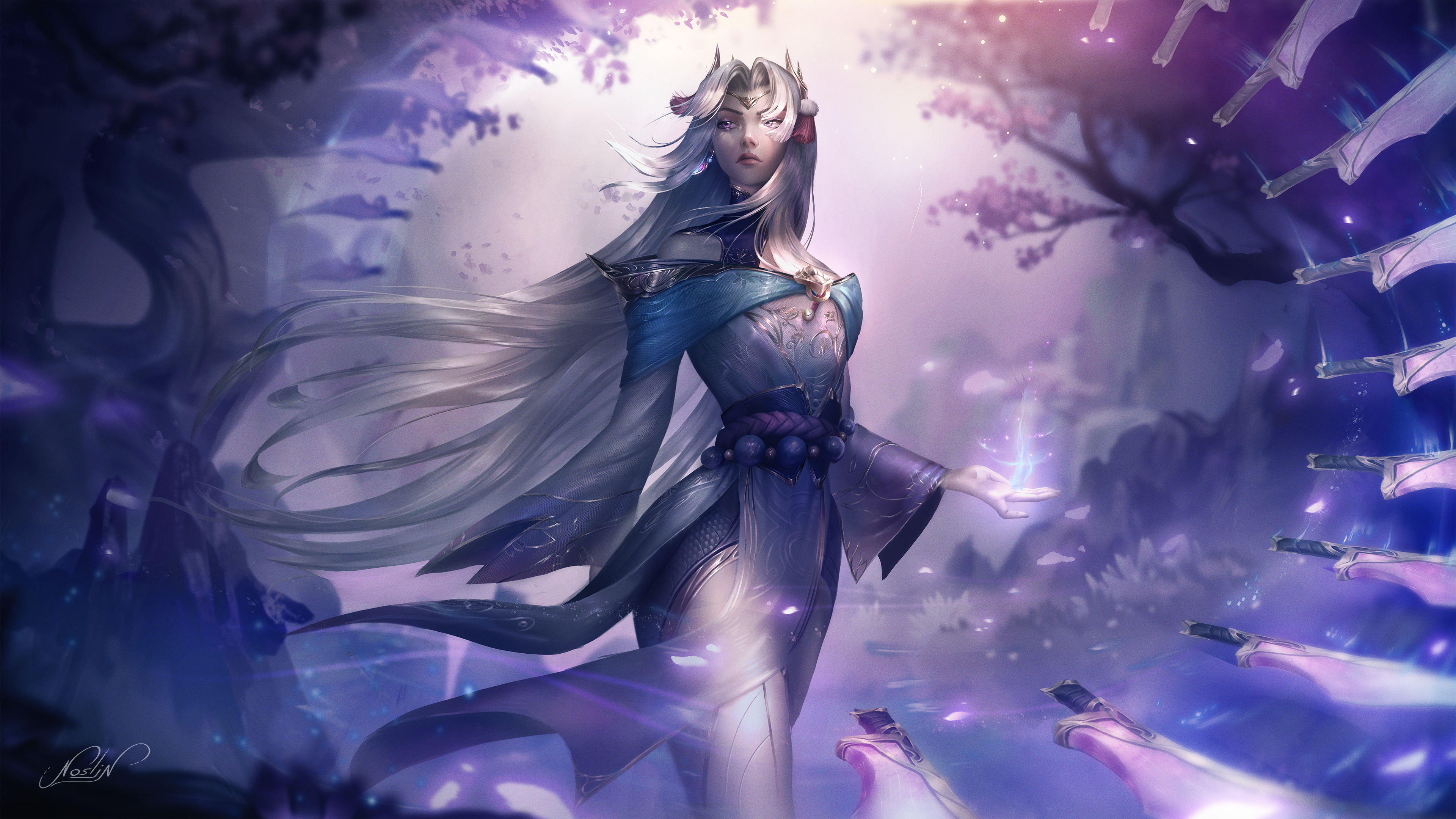 Noslin Digital Art Artwork Illustration Fantasy Art Fantasy Girl Character Design Watermarked Irelia 3840x2160