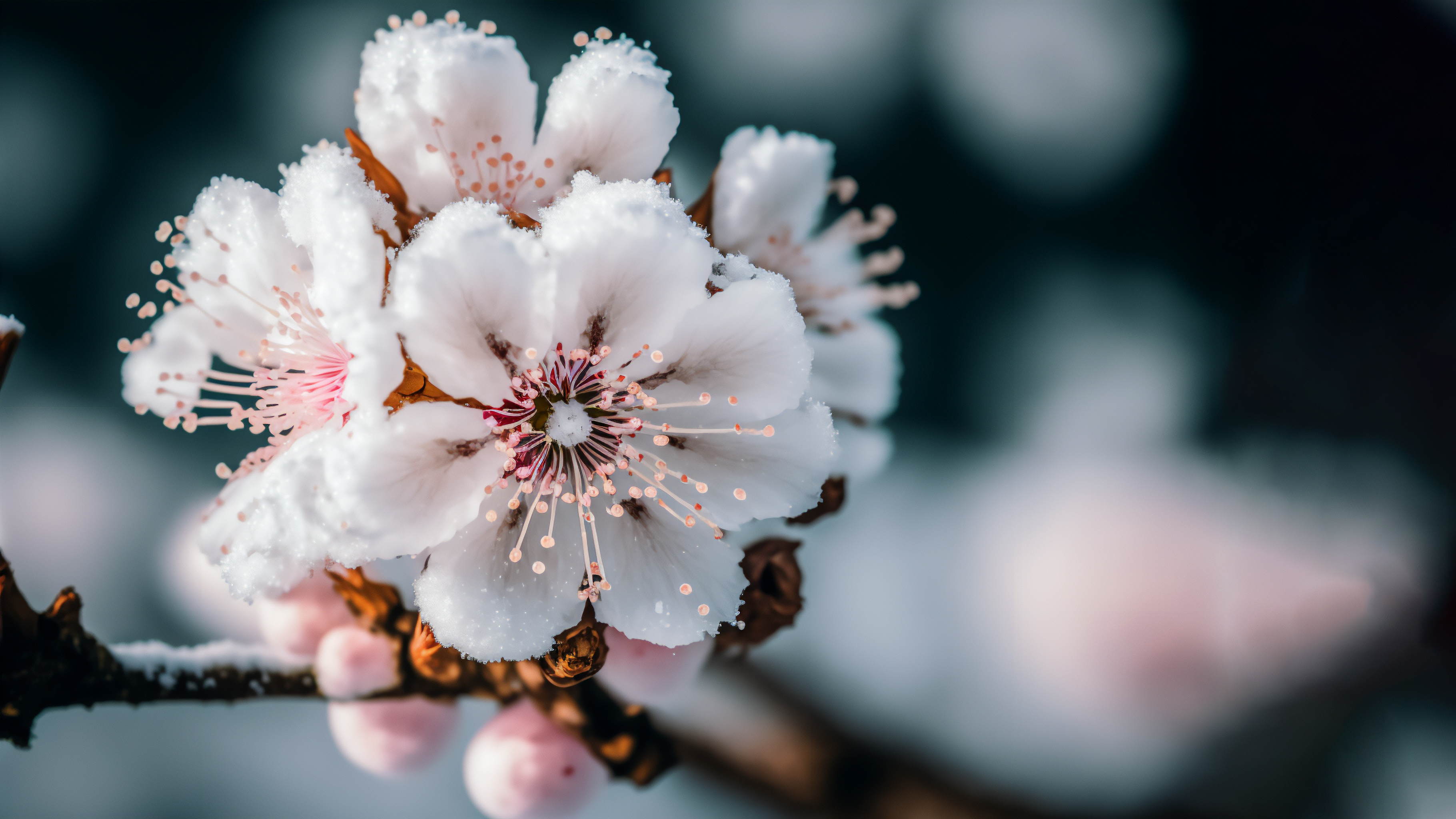 Ai Art Frost Flowers Cherry Blossom Closeup Japan Nature 3641x2048