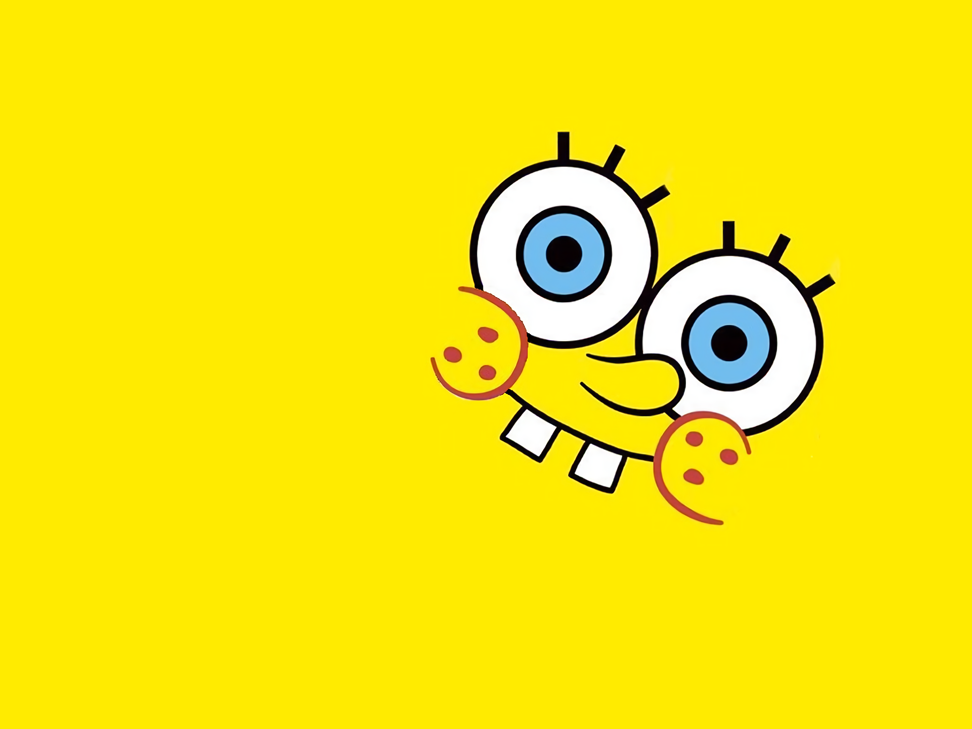Spongebob Cartoon TV Series Yellow Background Minimalism Simple Background 1920x1440