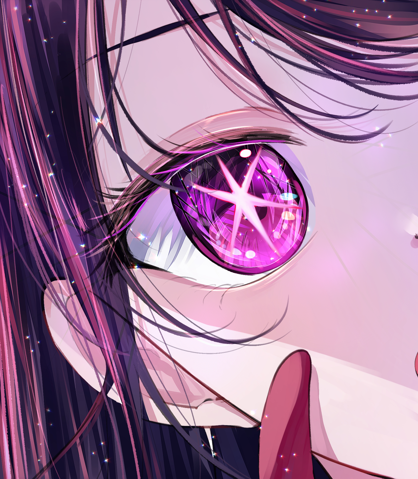 Oshi No Ko Anime Girls Face Purple Hair Purple Eyes Closed Eyes Looking At Viewer Eyes 1648x1887