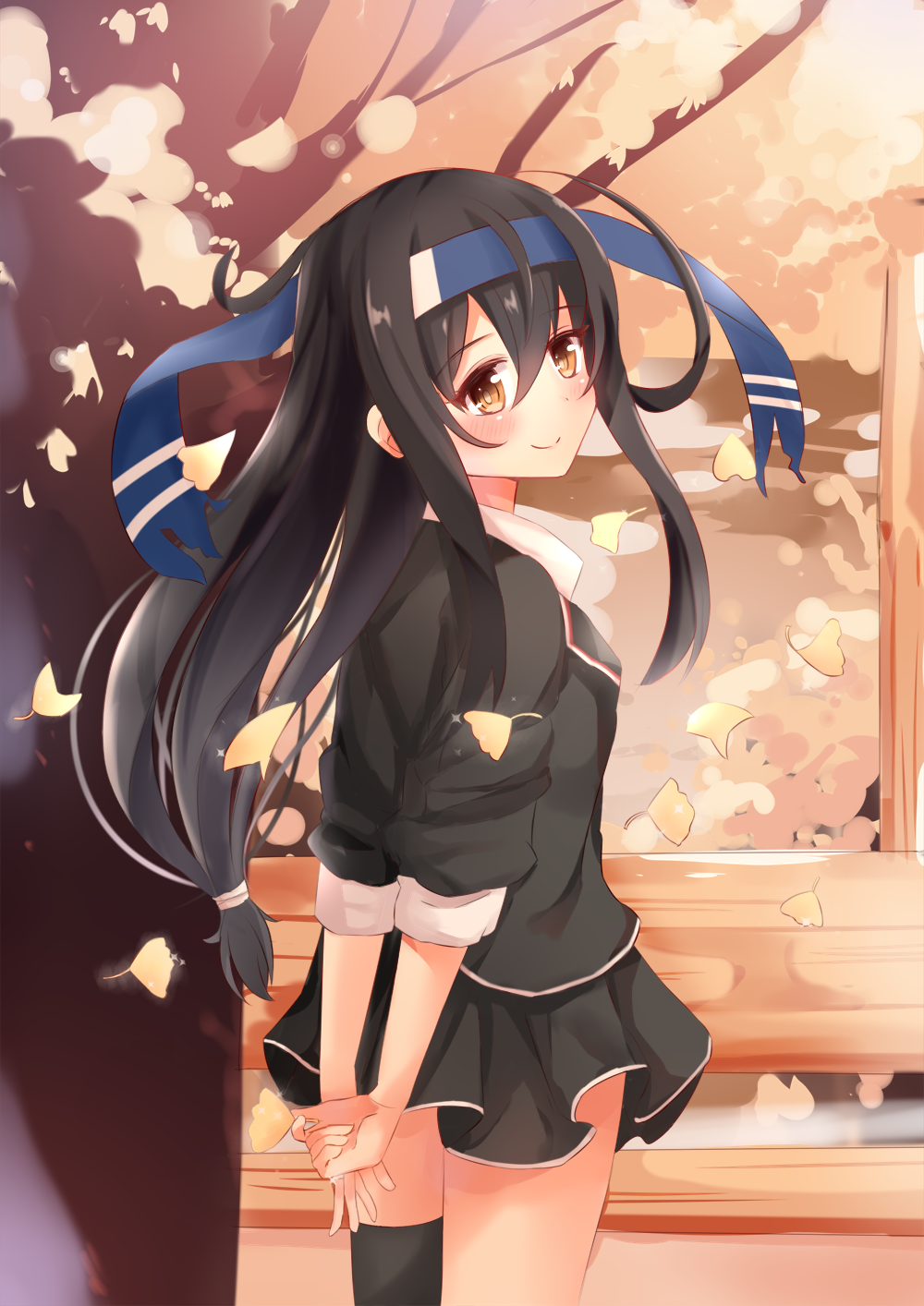 Anime Anime Girls Kantai Collection Hatsushimo KanColle Long Hair Black Hair Solo Artwork Digital Ar 1000x1414