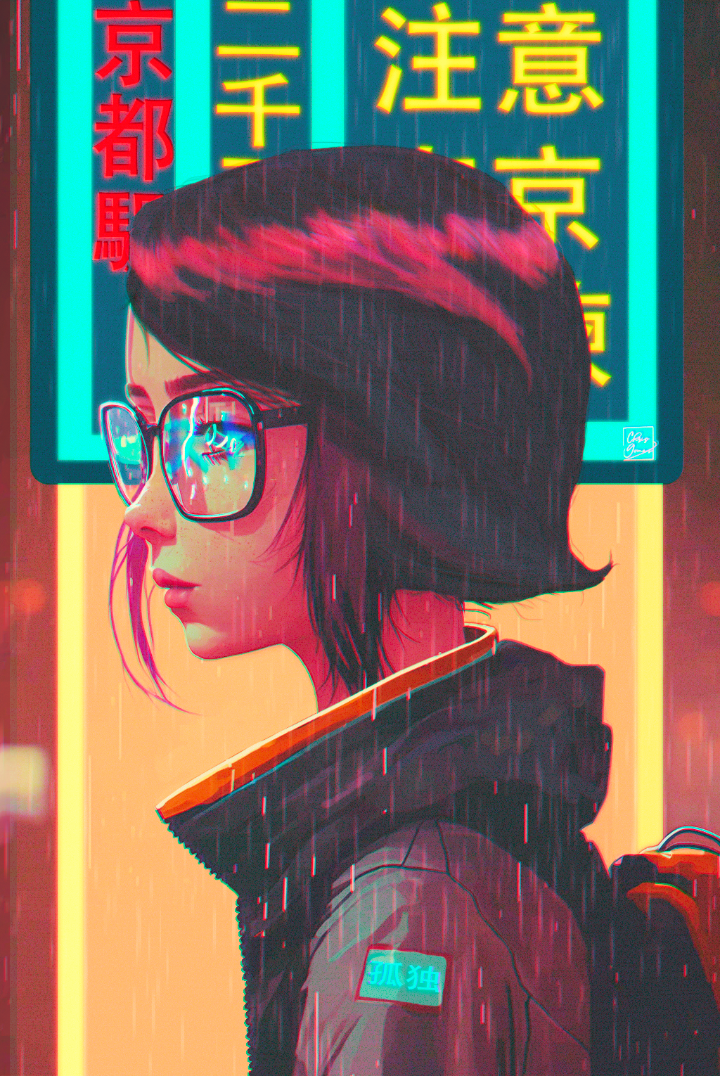 Digital Art Artwork Colorful Station Neon Retro Theme Women Looking Away Illustration Japanese Art D 1024x1530