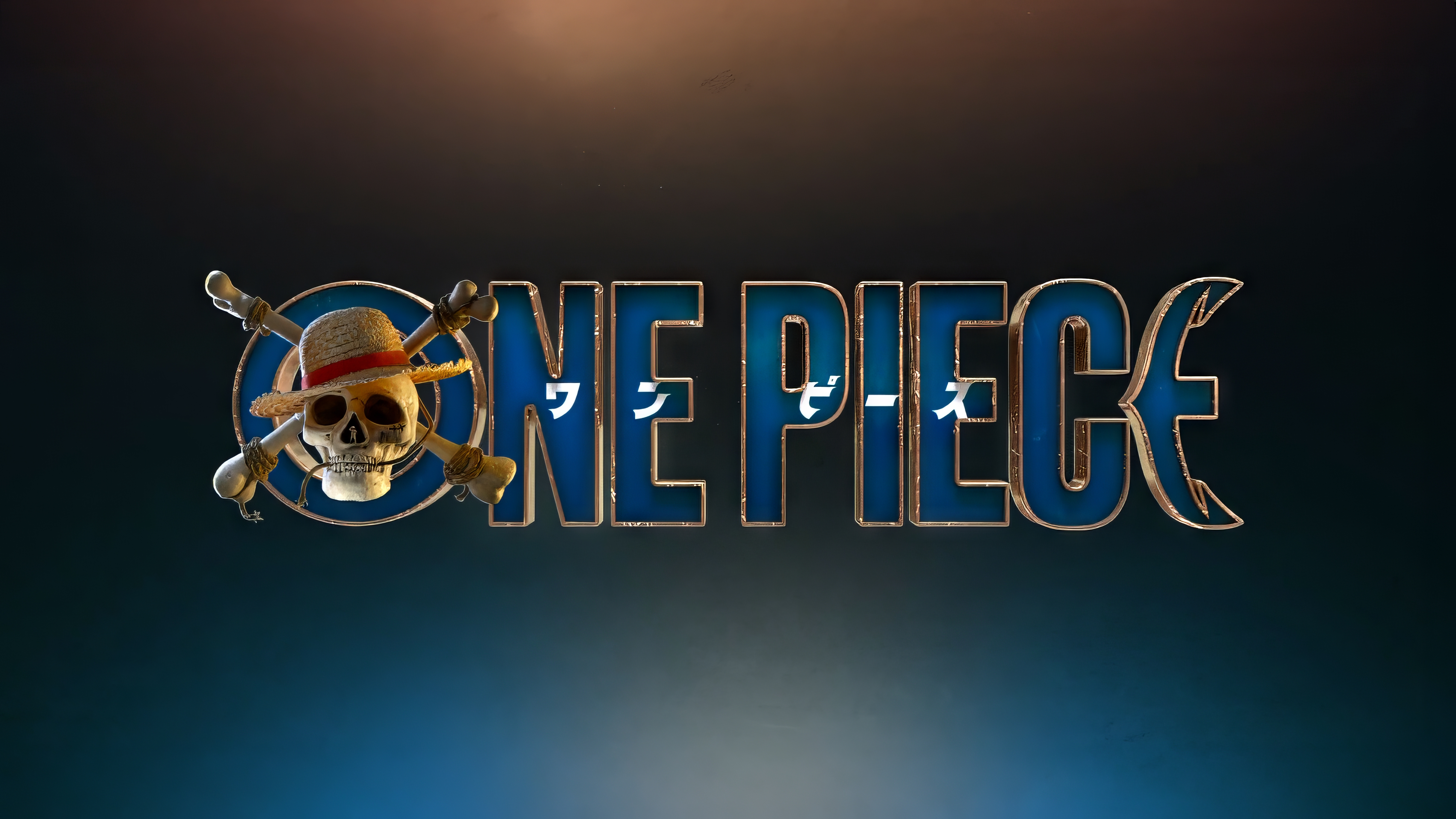 One Piece Netflix TV Series Digital Art Logo Simple Background Title Minimalism 4610x2594