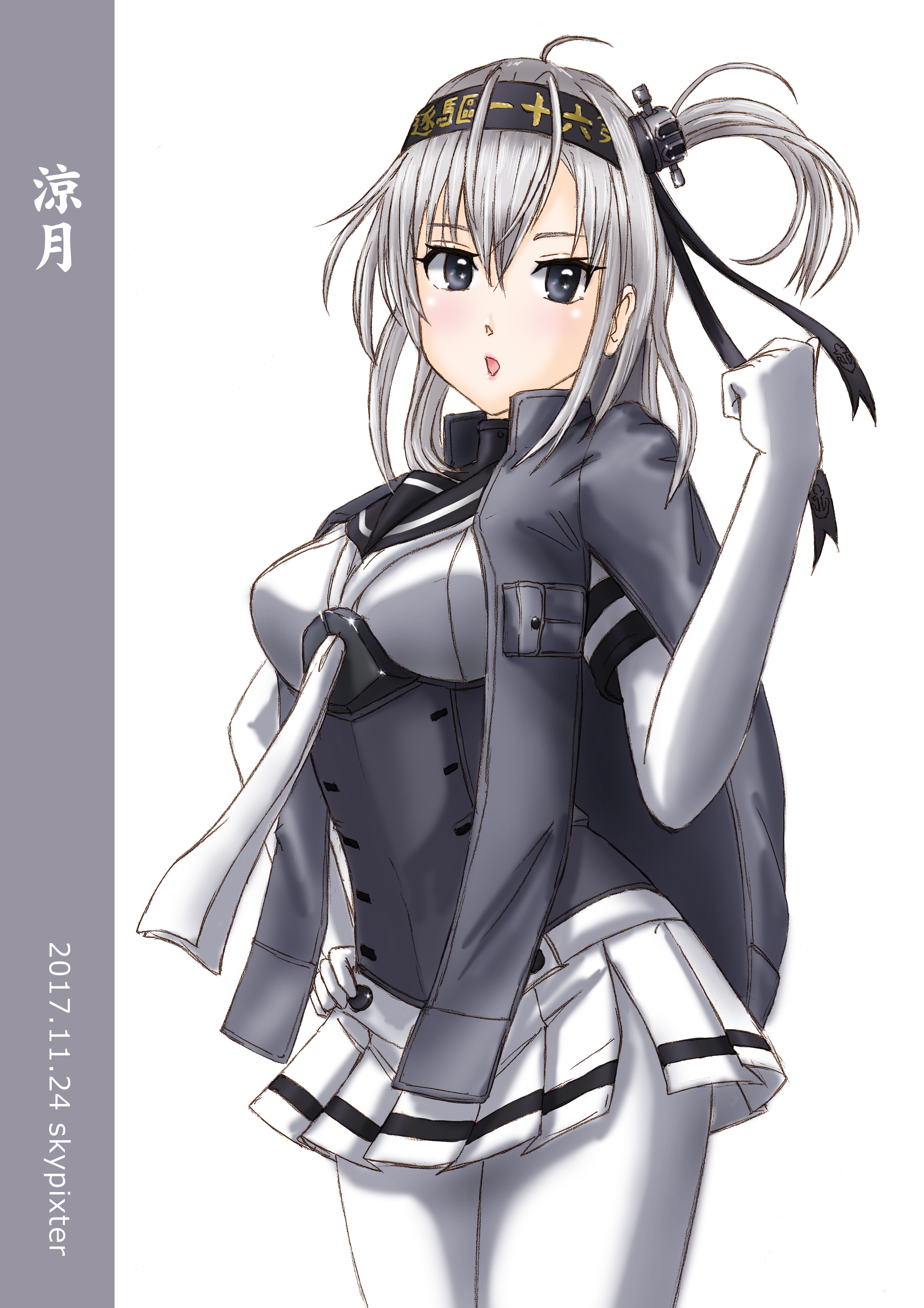 Anime Anime Girls Kantai Collection Suzutsuki KanColle Long Hair Silver Hair Solo Artwork Digital Ar 2560x3621