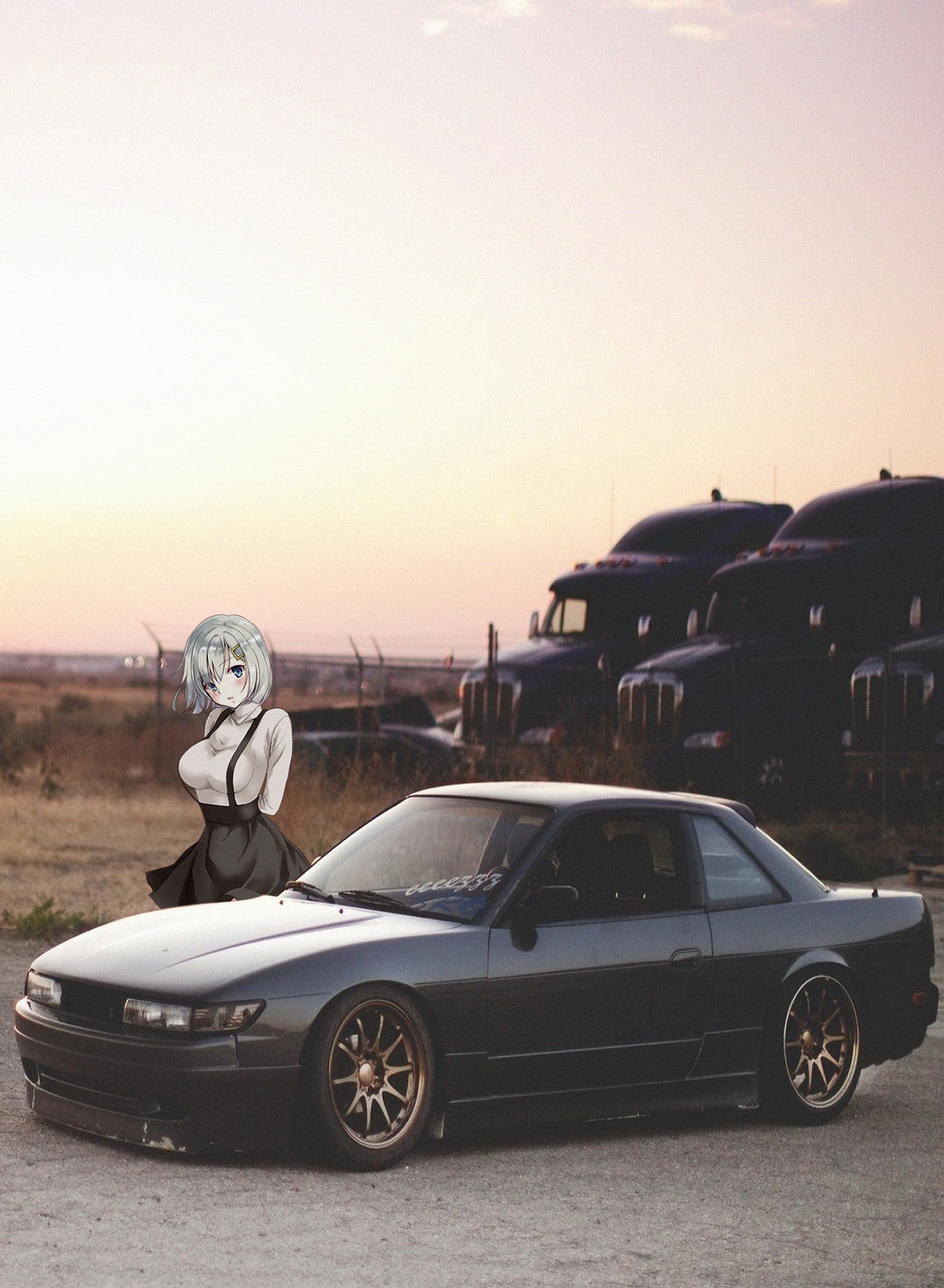 Anime Girls 90s Cars Japanese Cars Nissan Silvia S13 Car 2040x2784