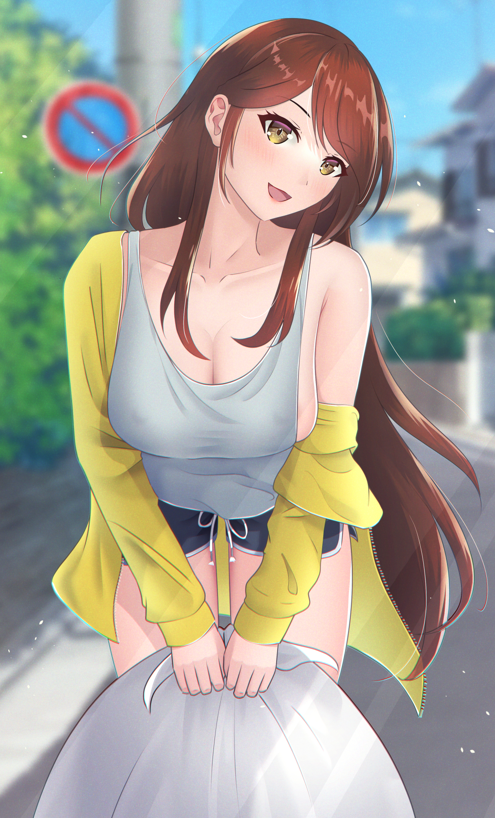 Anime Anime Girls Azur Lane Zuikaku Azur Lane Long Hair Brunette Artwork Digital Art Fan Art Yellow  1020x1684