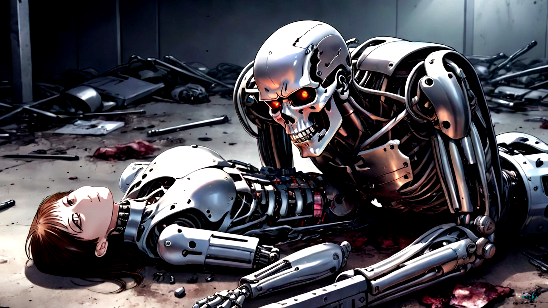 Terminator Cyborg Anime Cyberpunk 1920x1080