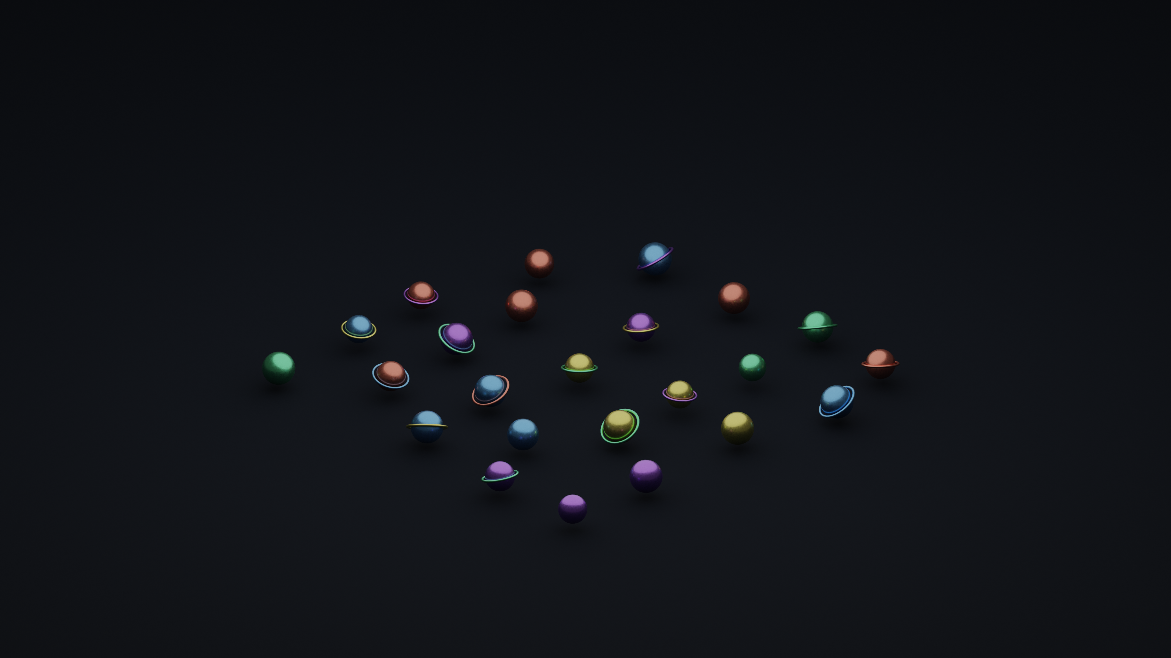 Blender CGi Geometry Nodes Planet Minimalism 3840x2160