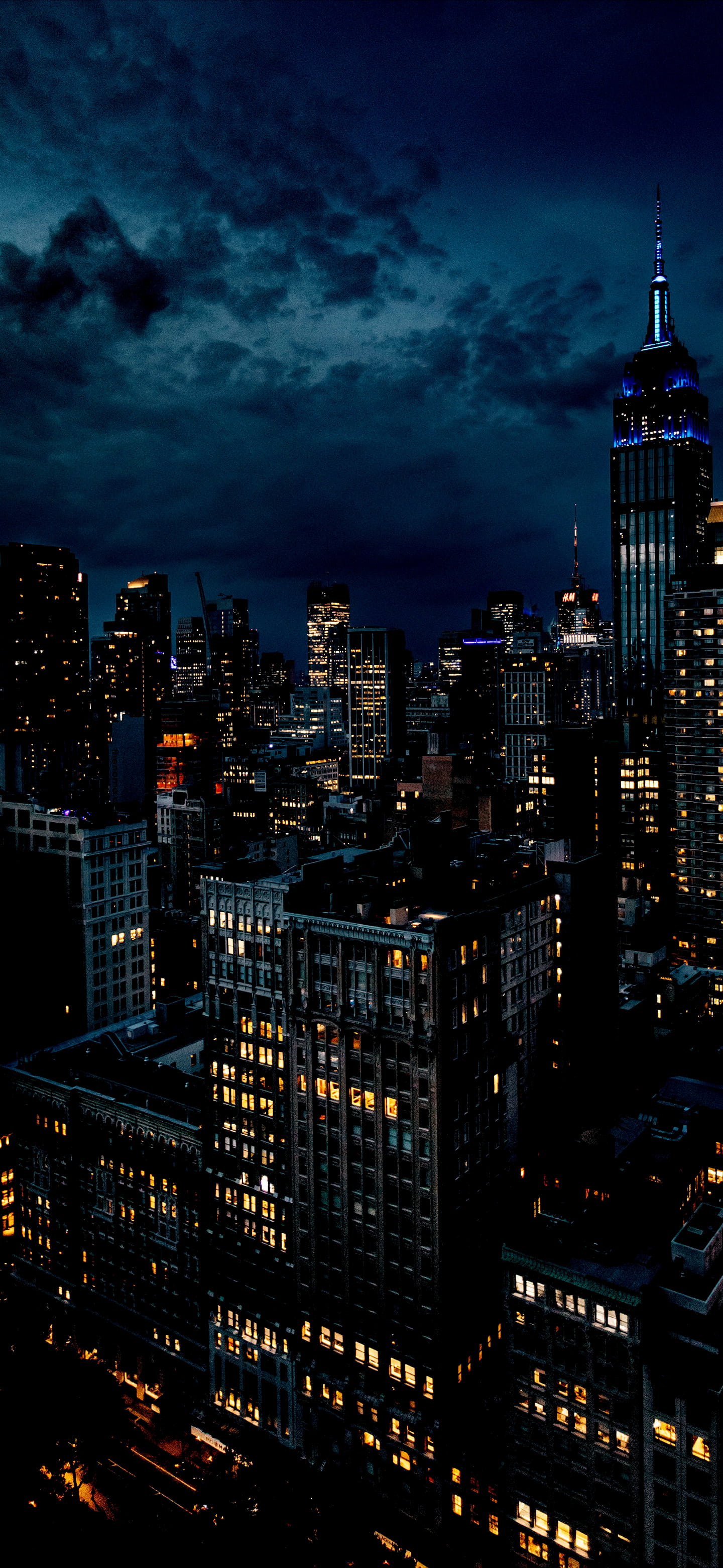 City Building Night New York City 1440x3120