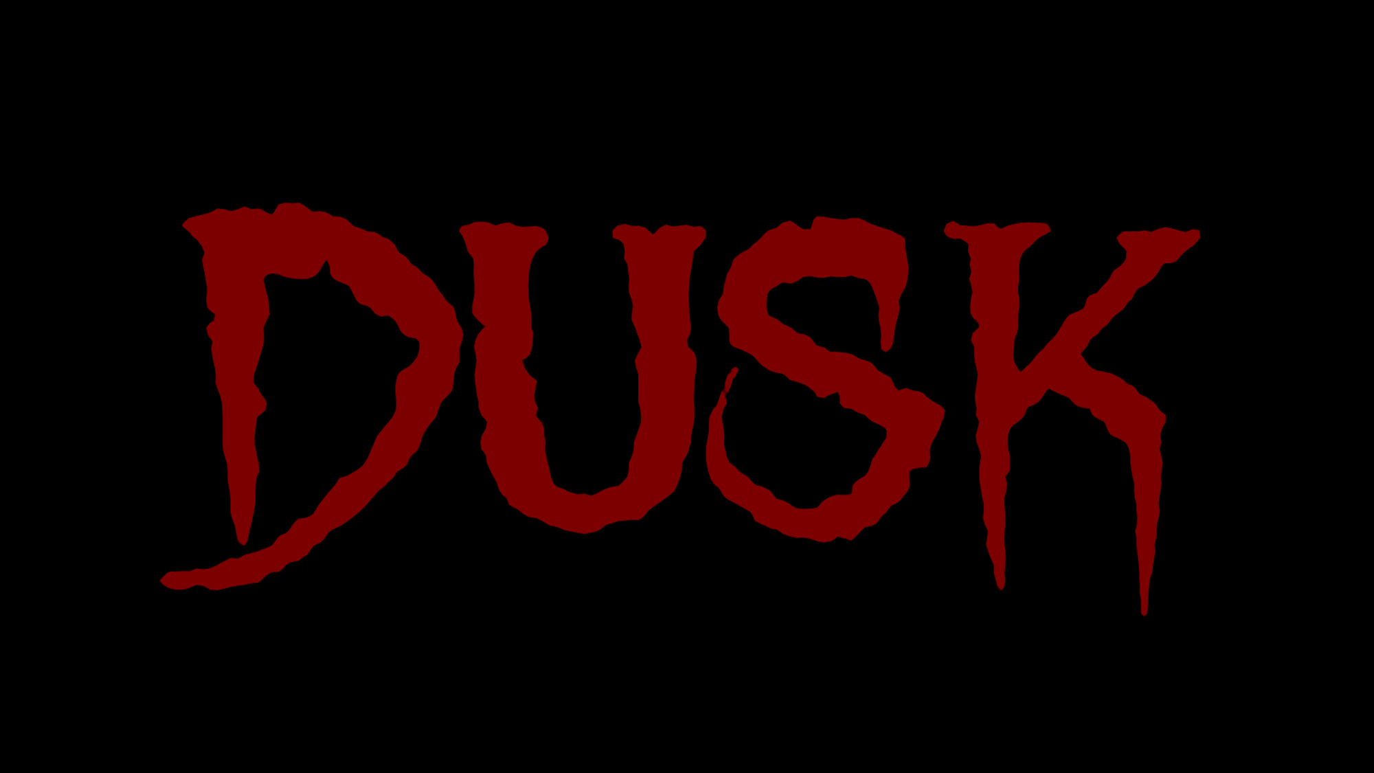 DuskGame Red Typography Black Background 2000x1125