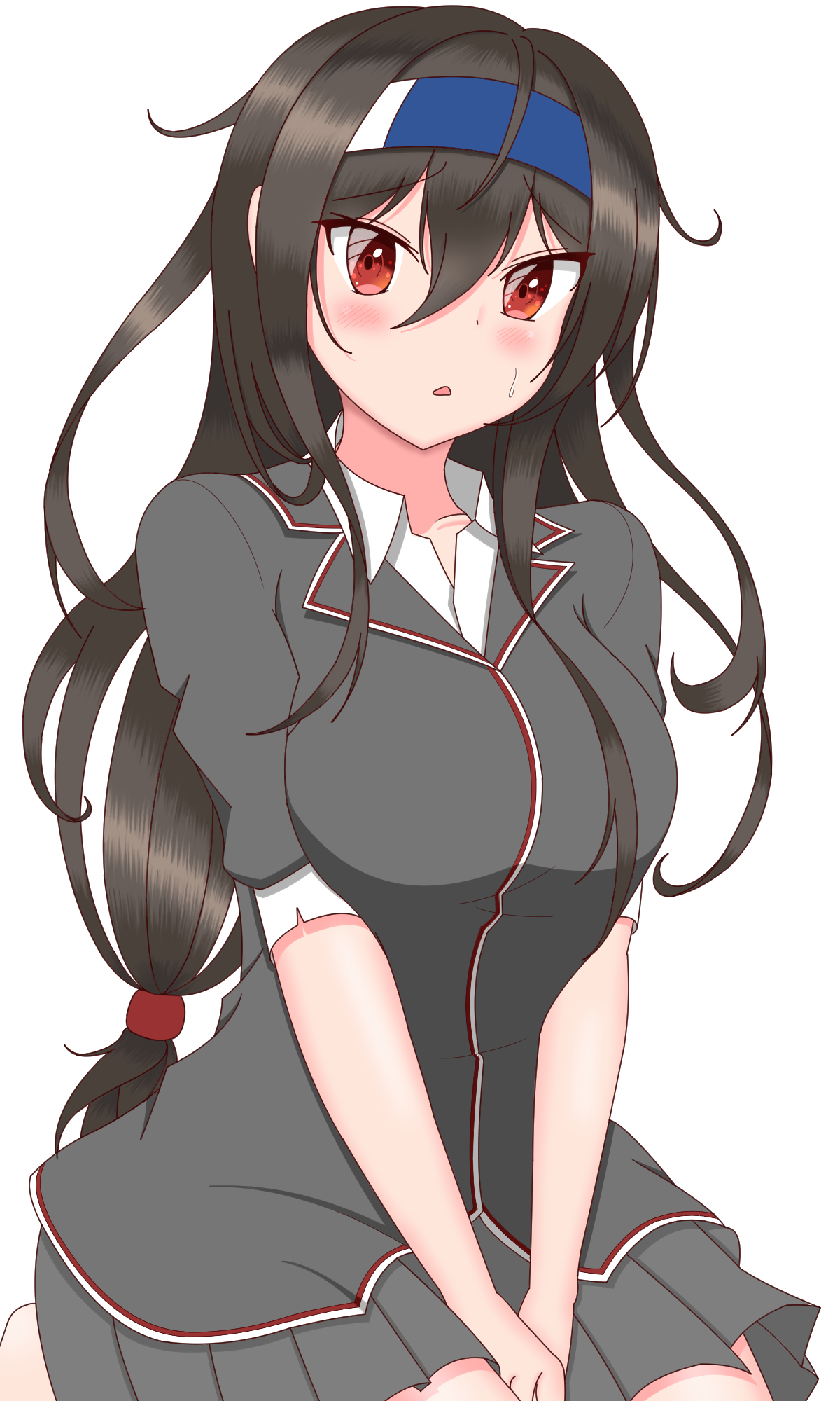 Anime Anime Girls Kantai Collection Hatsushimo KanColle Long Hair Black Hair Solo Artwork Digital Ar 1200x2000