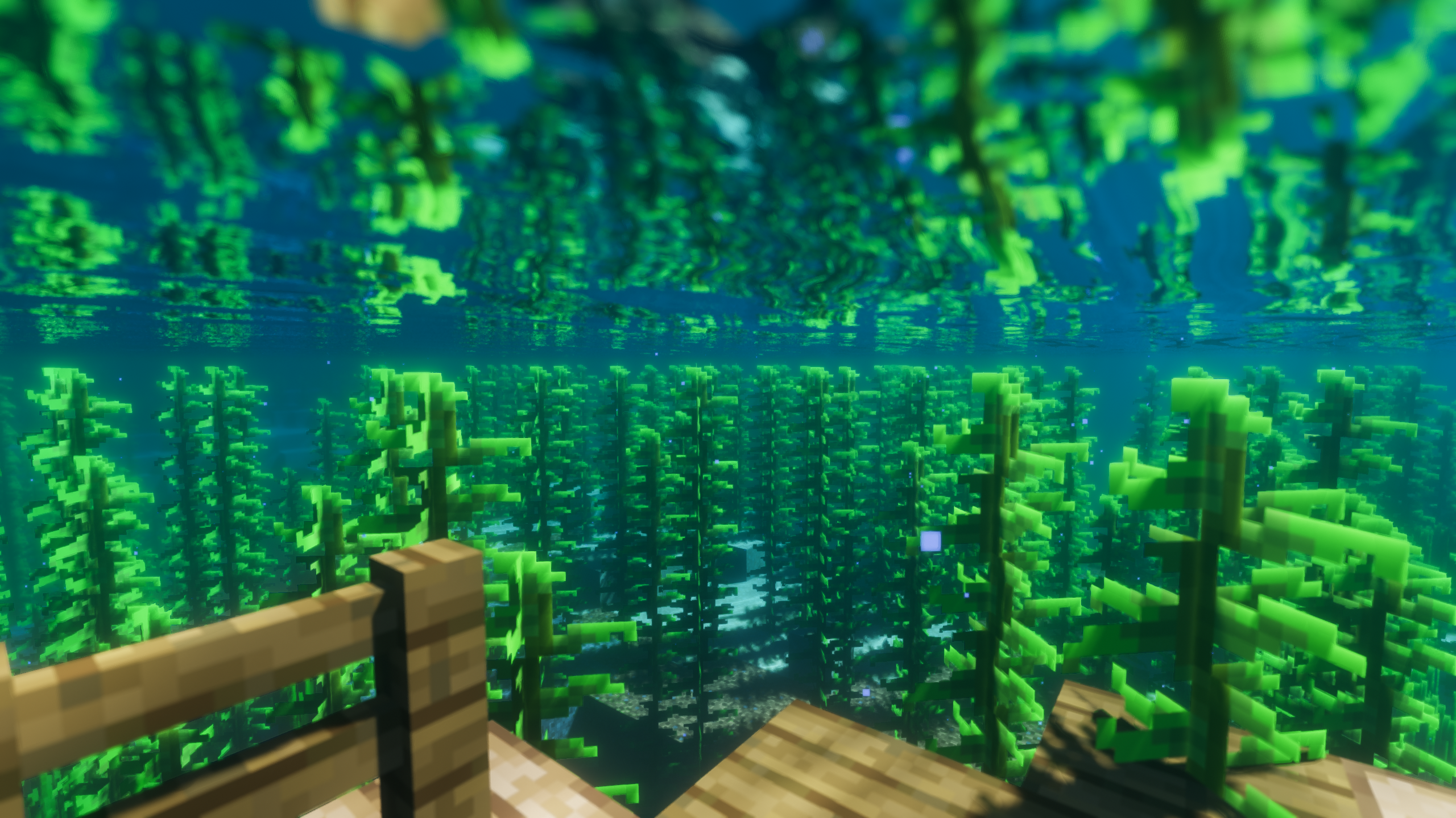 Minecraft PC Gaming Video Games Cube Water Underwater CGi 2560x1440