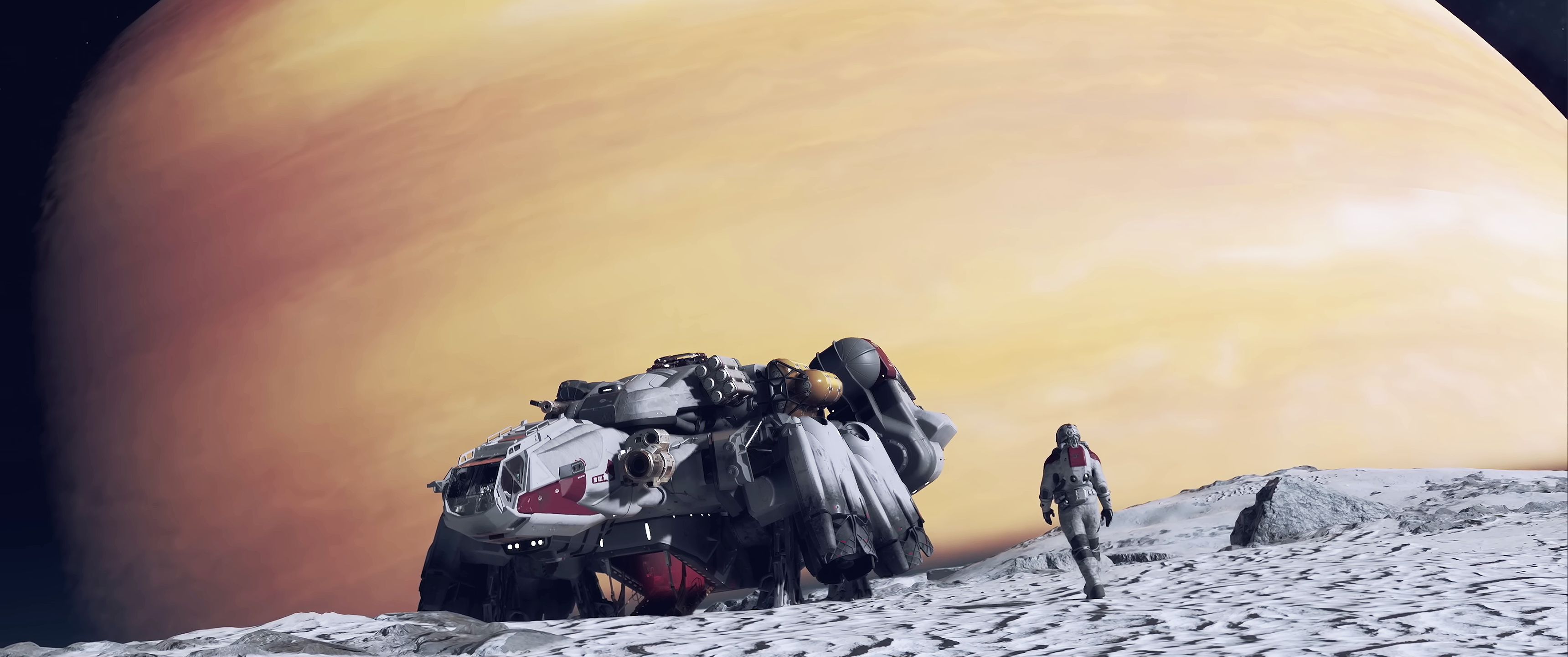 Starfield Bethesda Softworks Video Games Video Game Characters Desolate Space Planet Spacesuit CGi 3440x1440