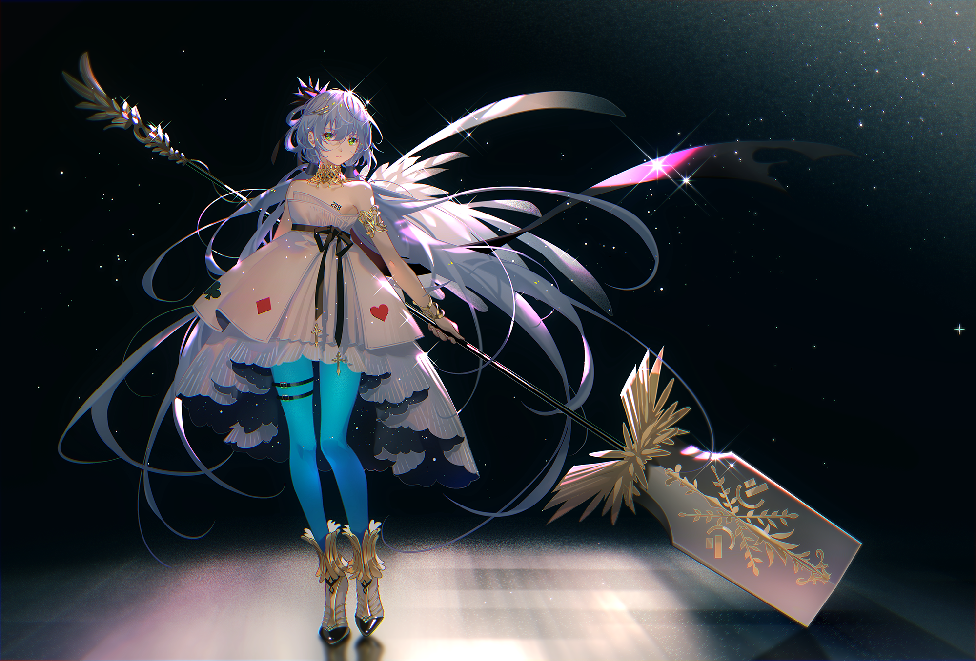 Anime Anime Girls Pixiv Vocaloid China Luo Tianyi Long Hair Looking At Viewer Dress Simple Backgroun 2000x1356