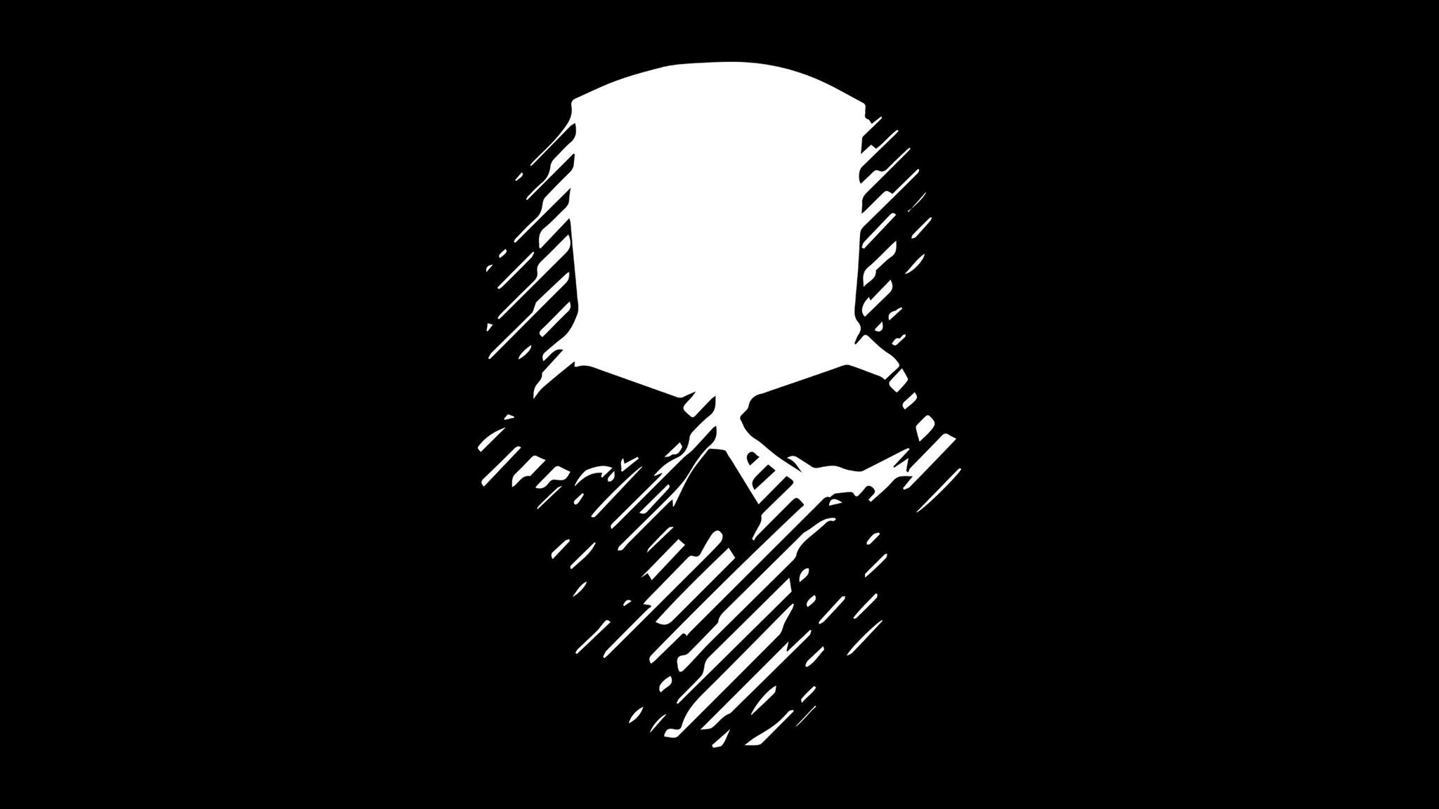 Tom Clancys Ghost Recon Military Minimalism Simple Background Skull Black Background 2048x1152