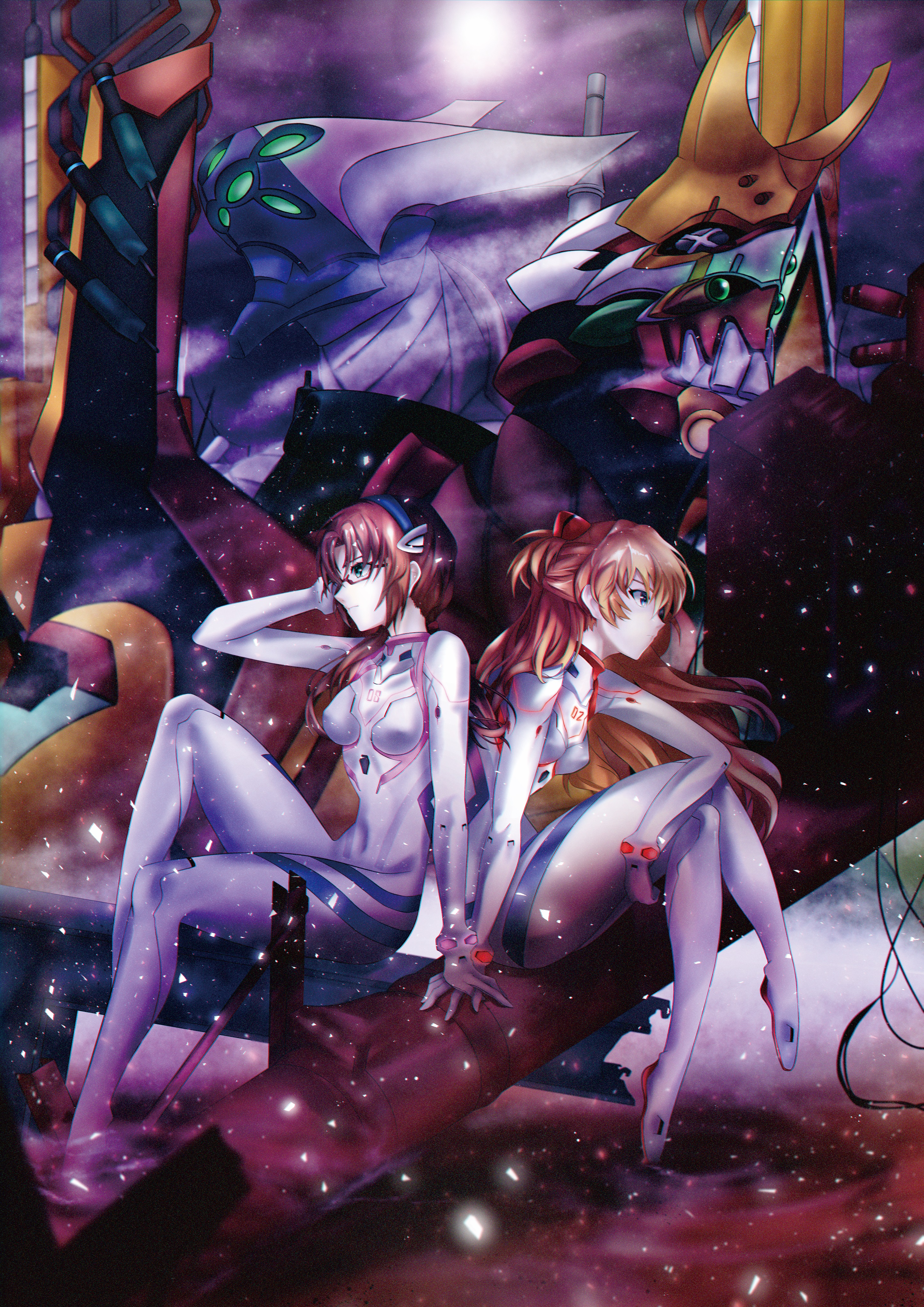 Makinami Mari Illustrious Asuka Langley Soryu Neon Genesis Evangelion Rebuild Of Evangelion Anime An 2894x4093