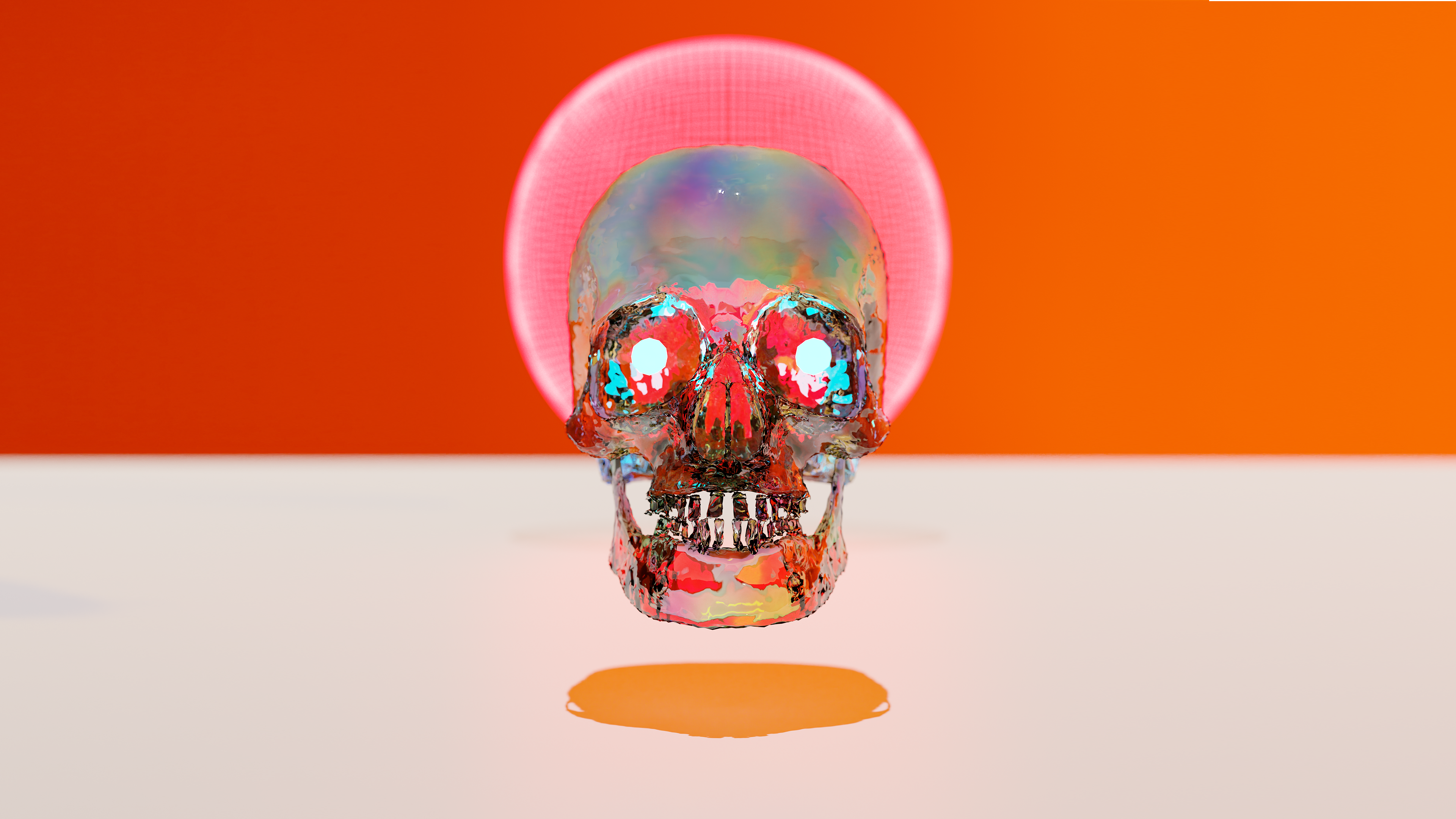 Blender Low Poly Skull Simple Background Minimalism 3840x2160