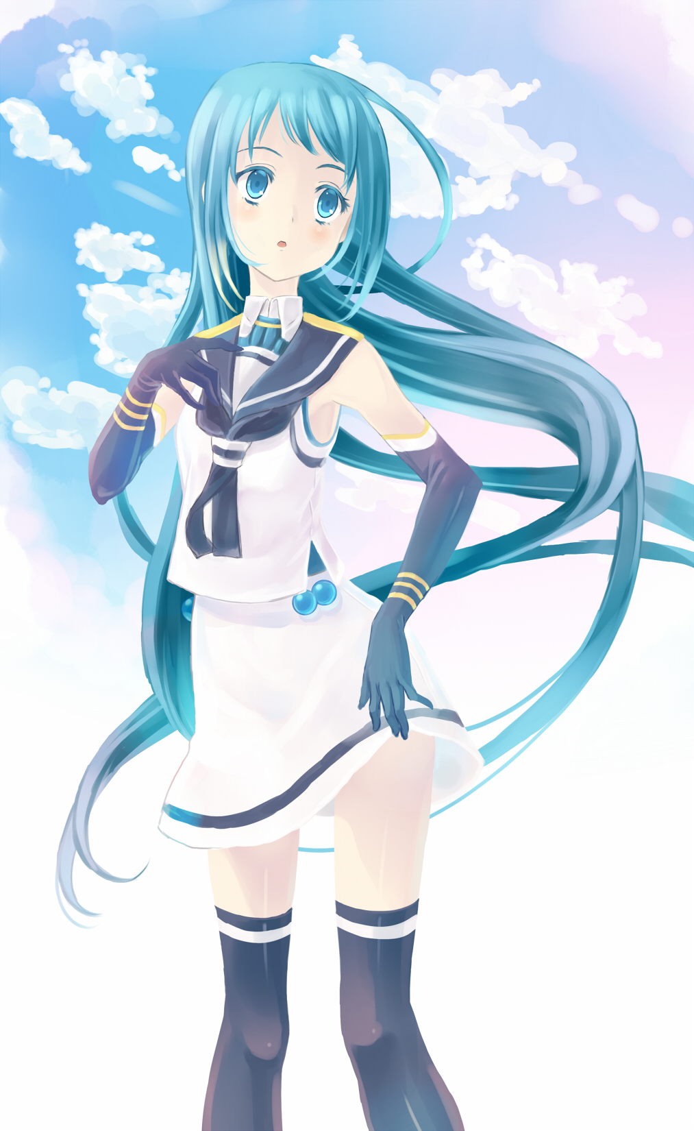 Anime Anime Girls Kantai Collection Samidare KanColle Long Hair Blue Hair Artwork Digital Art Fan Ar 1013x1650