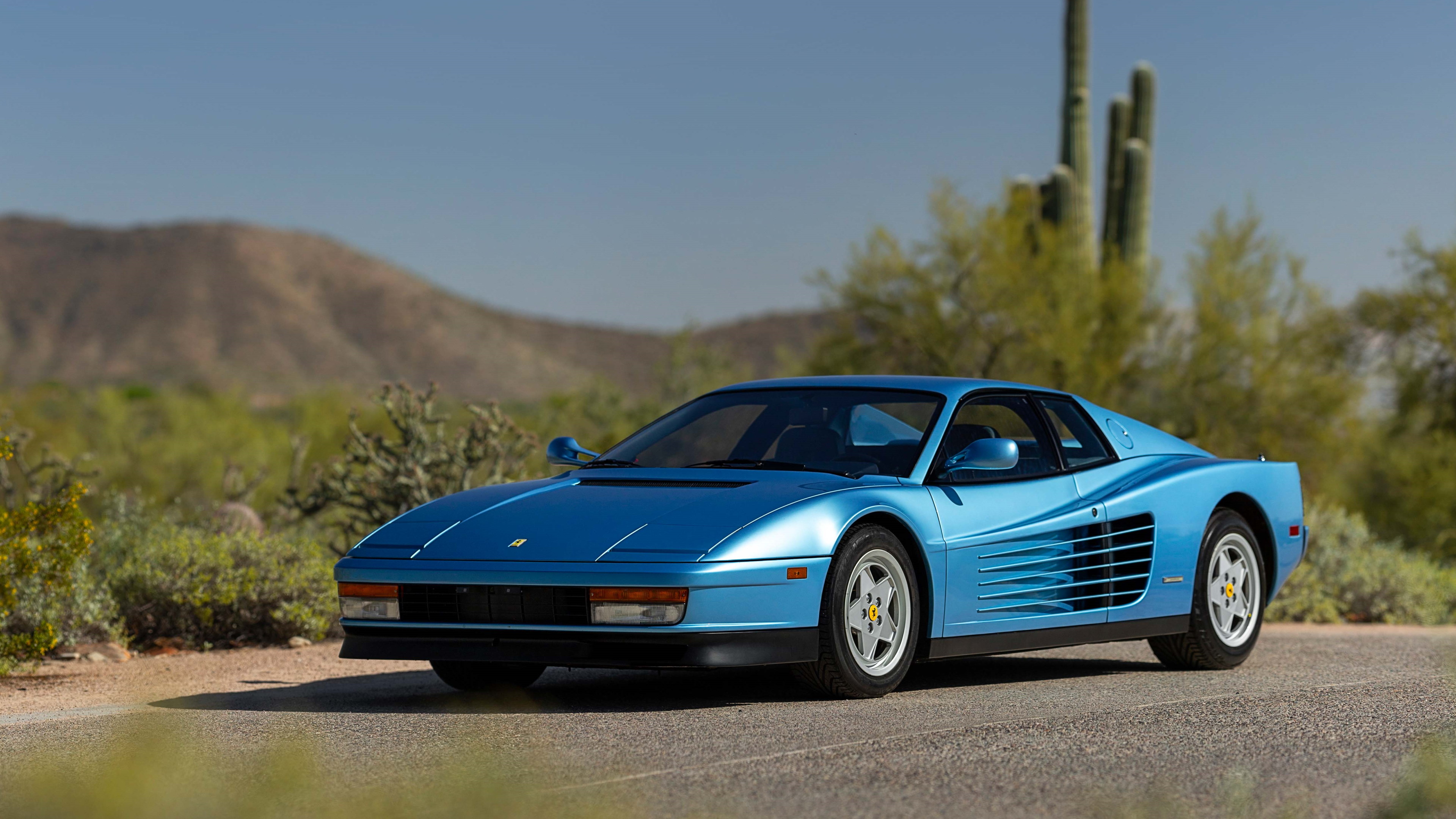 Ferrari Testarossa Blue Cars Italian Cars 80s Cars Car Mountains ...