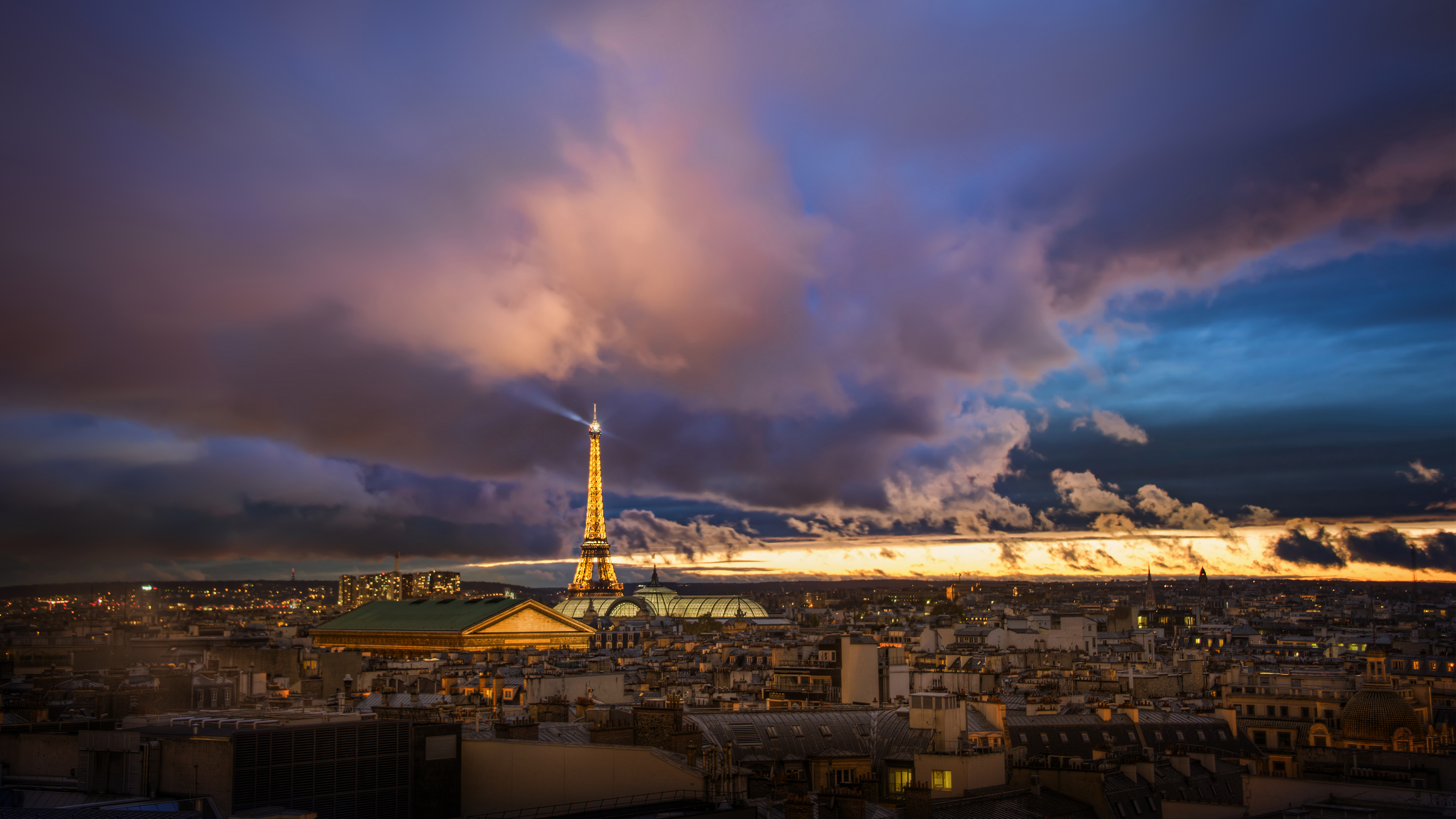 Trey Ratcliff Photography 4K France City Eiffel Tower Clouds 3840x2160
