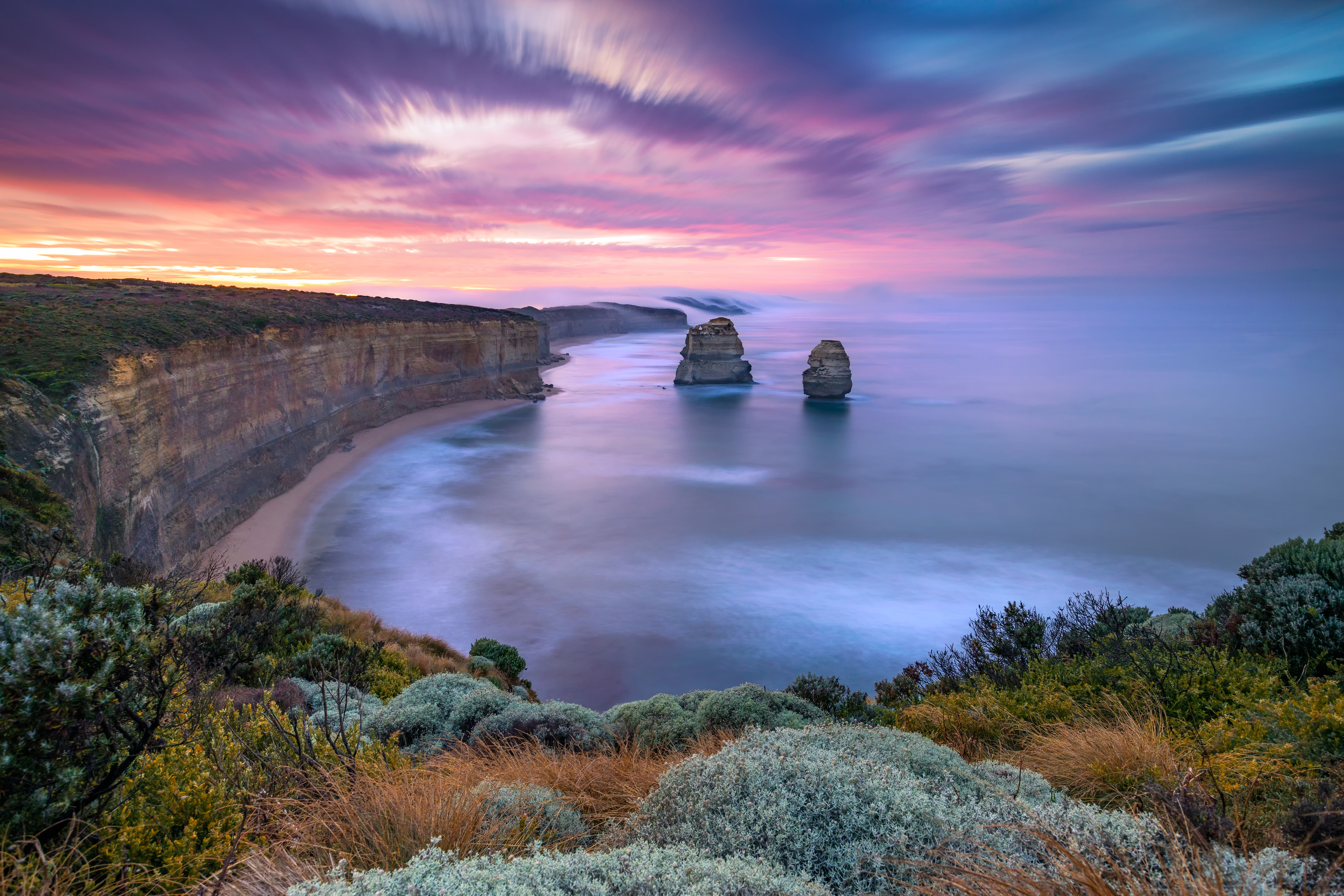 Nature Photography Landscape Long Exposure Australia Road Cliff Sea Sky Clouds 6720x4480