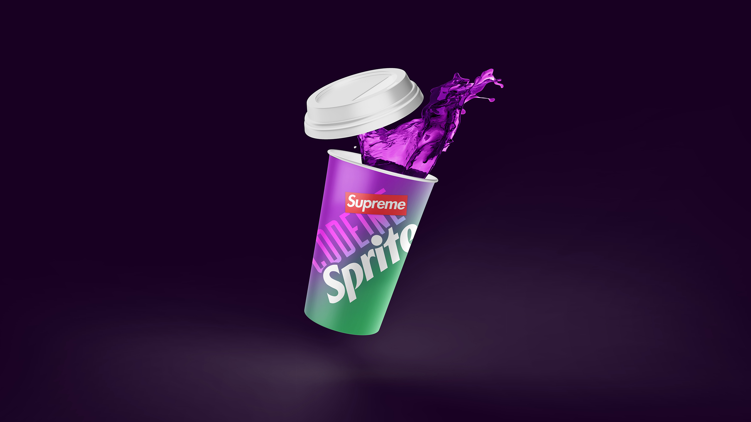 Dirty Sprite Drink Purple Background Drink Cup Supreme Soda 2560x1440