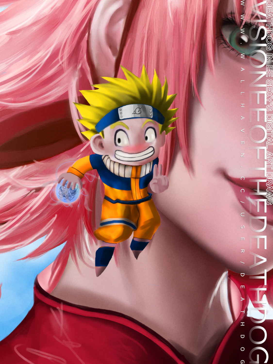 Deathdog Naruto Anime Sakura Naruto Fan Art Digital Art Artwork CGi Drawing Anime Girls Ninja Girl A 1125x1500