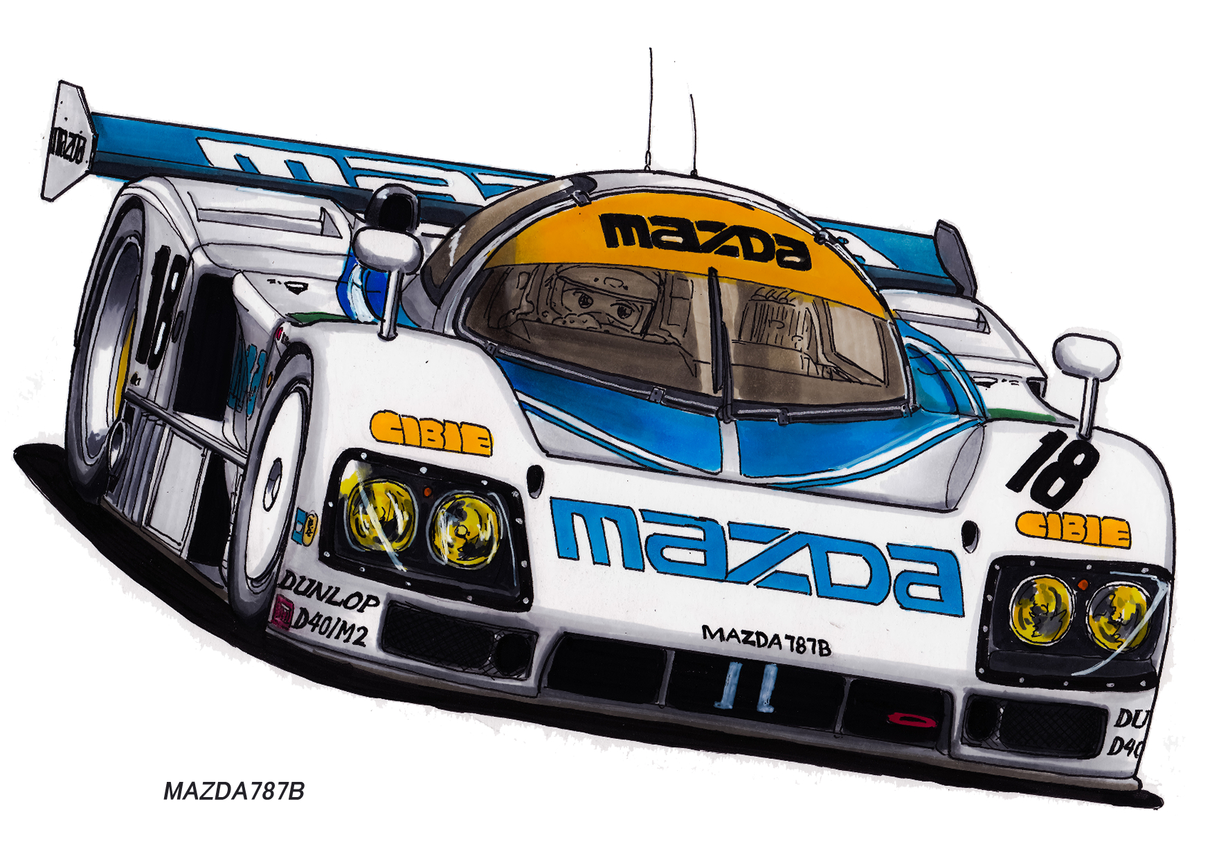 Car Mazda 787B Sports Car Le Mans Prototype Race Cars Mazda Livery Japanese Cars 1748x1240