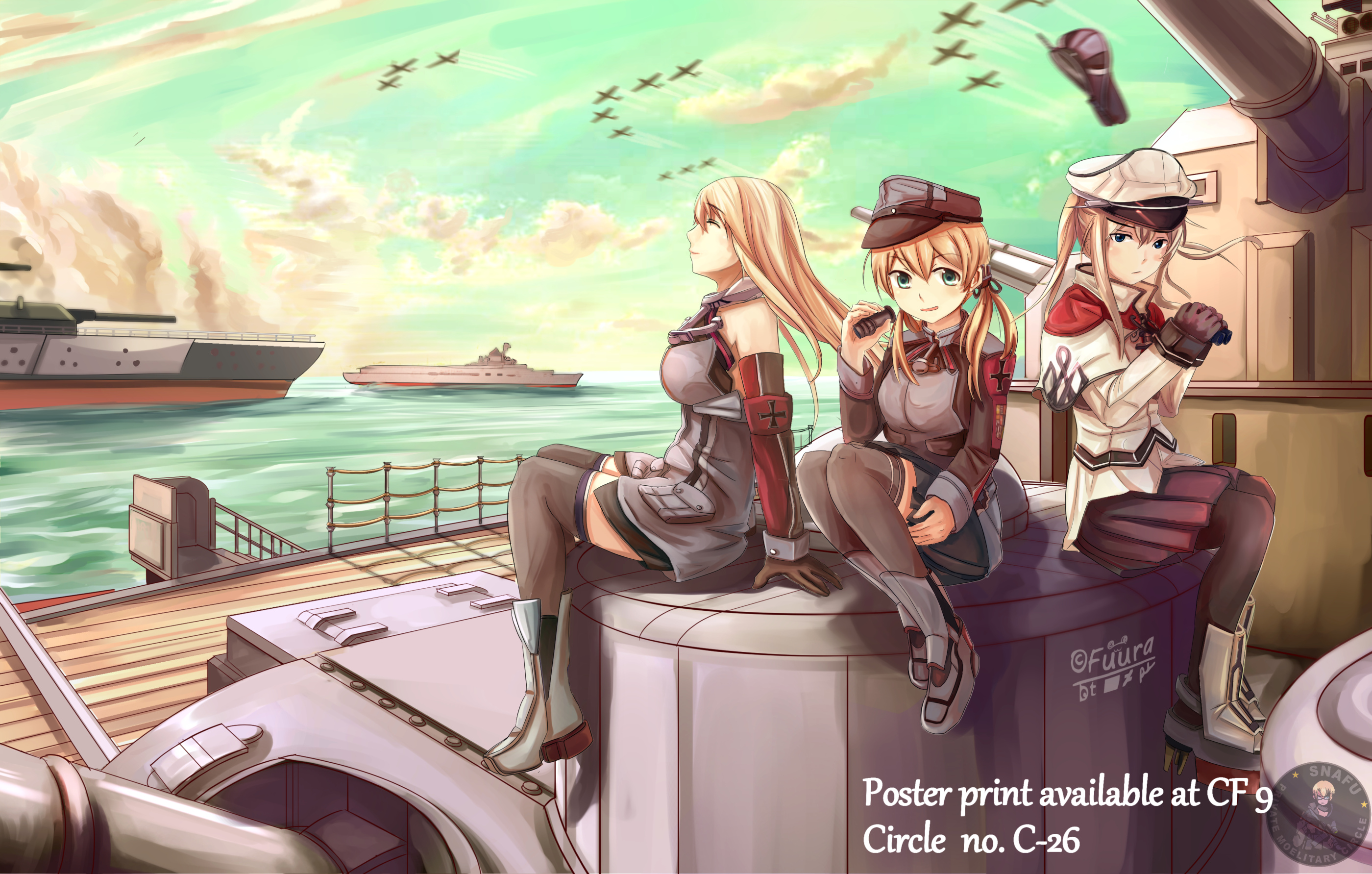 Anime Anime Girls Kantai Collection Bismarck KanColle Graf Zeppelin KanColle Prinz Eugen KanColle Lo 2800x1783