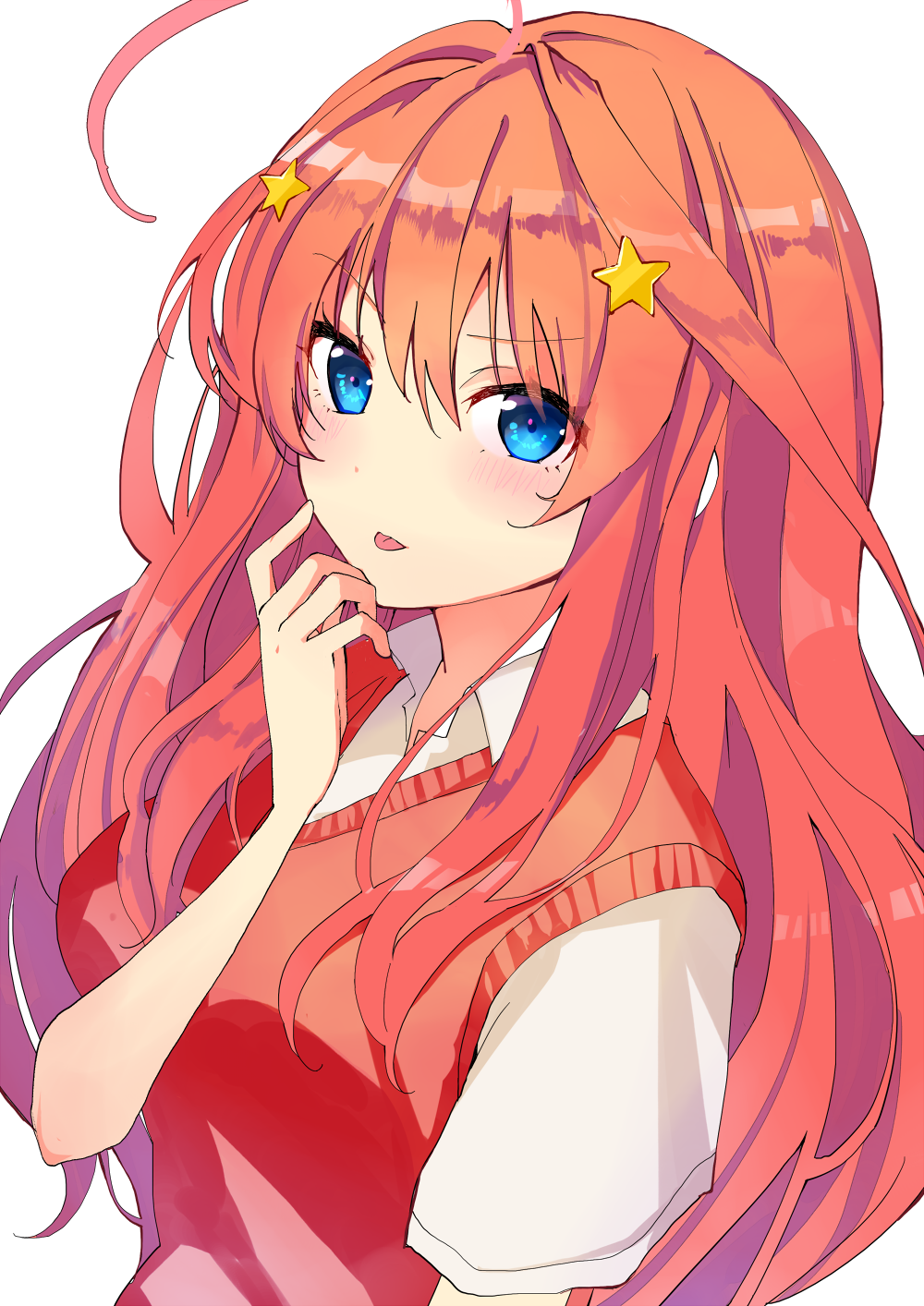 Anime Anime Girls 5 Toubun No Hanayome Nakano Itsuki Long Hair Redhead Solo Artwork Digital Art Fan  1000x1414