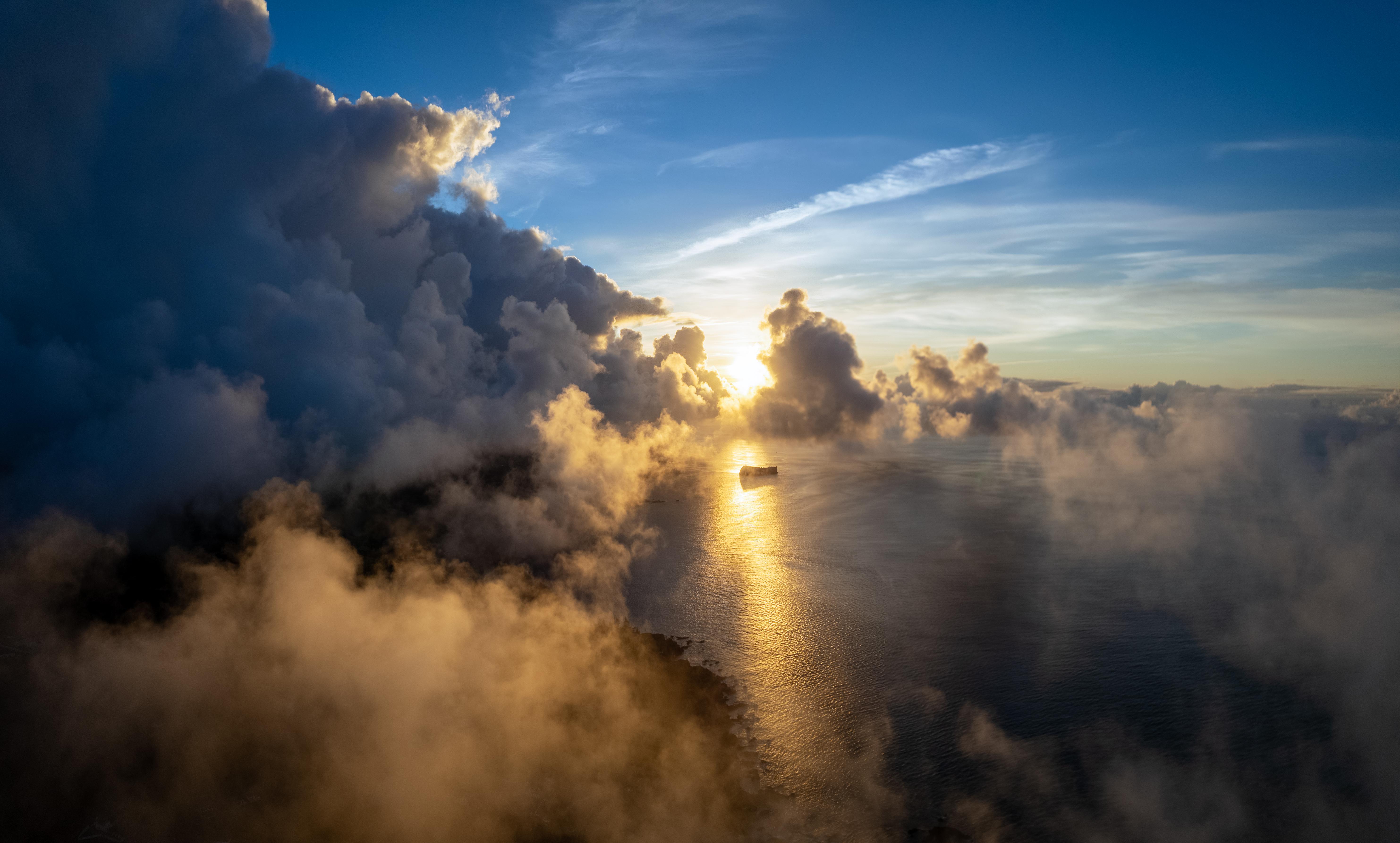 Azores Island Coast Sunrise Clouds Sea Landscape Nature Sky 5930x3571