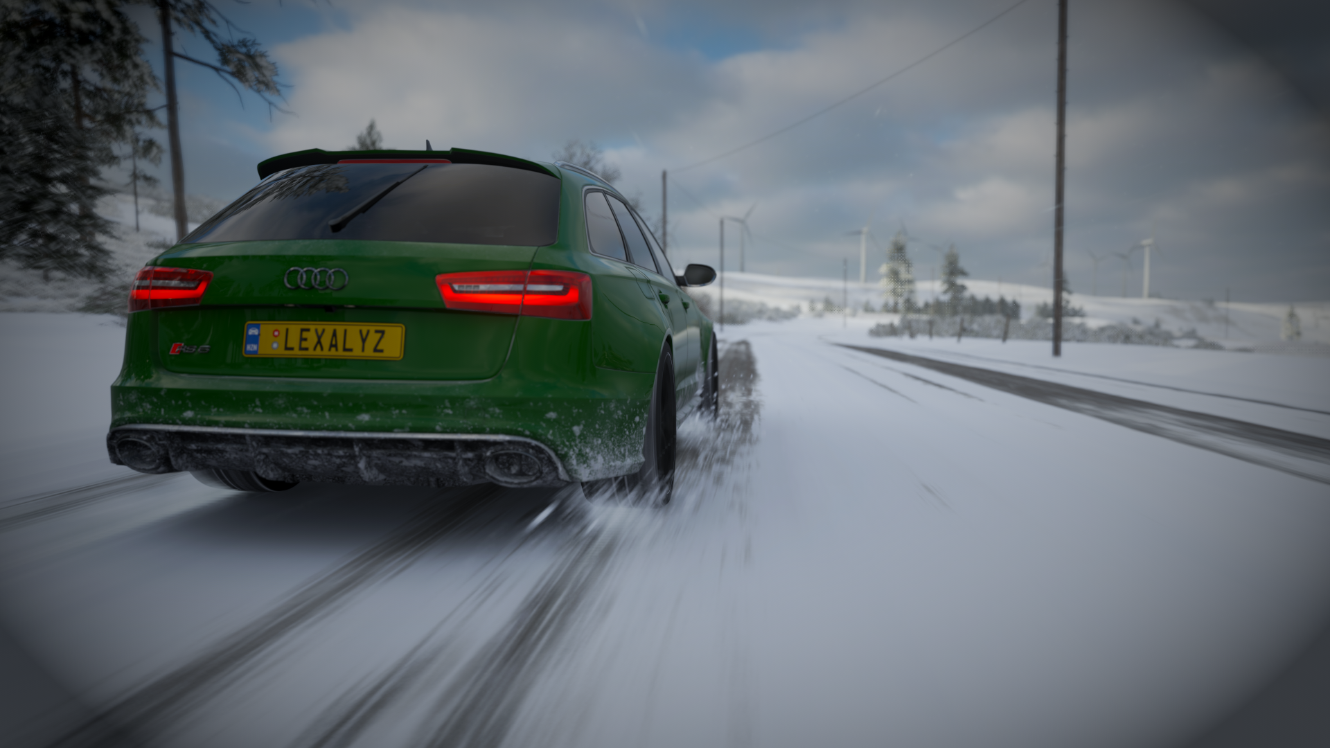 Audi RS 6 Snow Forza Horizon 4 Car Video Game Art Screen Shot Video Games Vehicle Rear View Tailligh 1920x1080