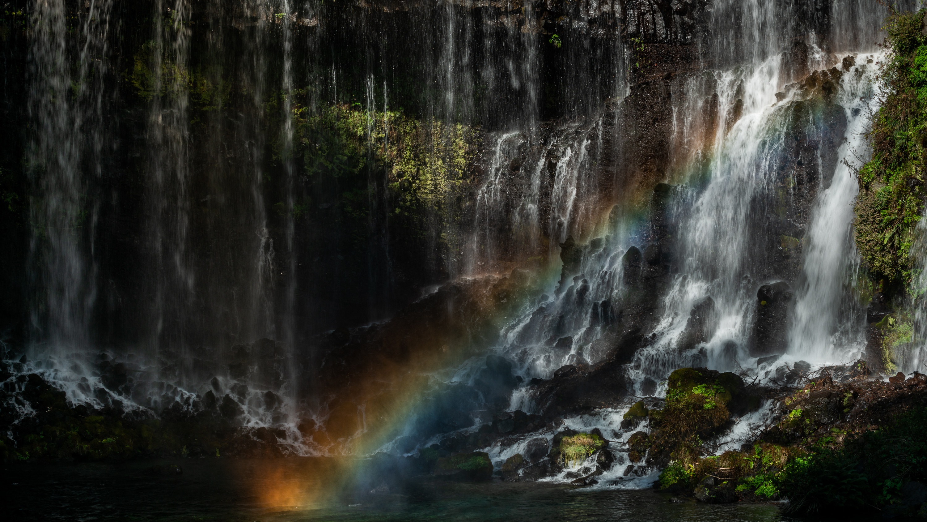 Rainbow Japan Shiraito Falls Nature 3000x1688