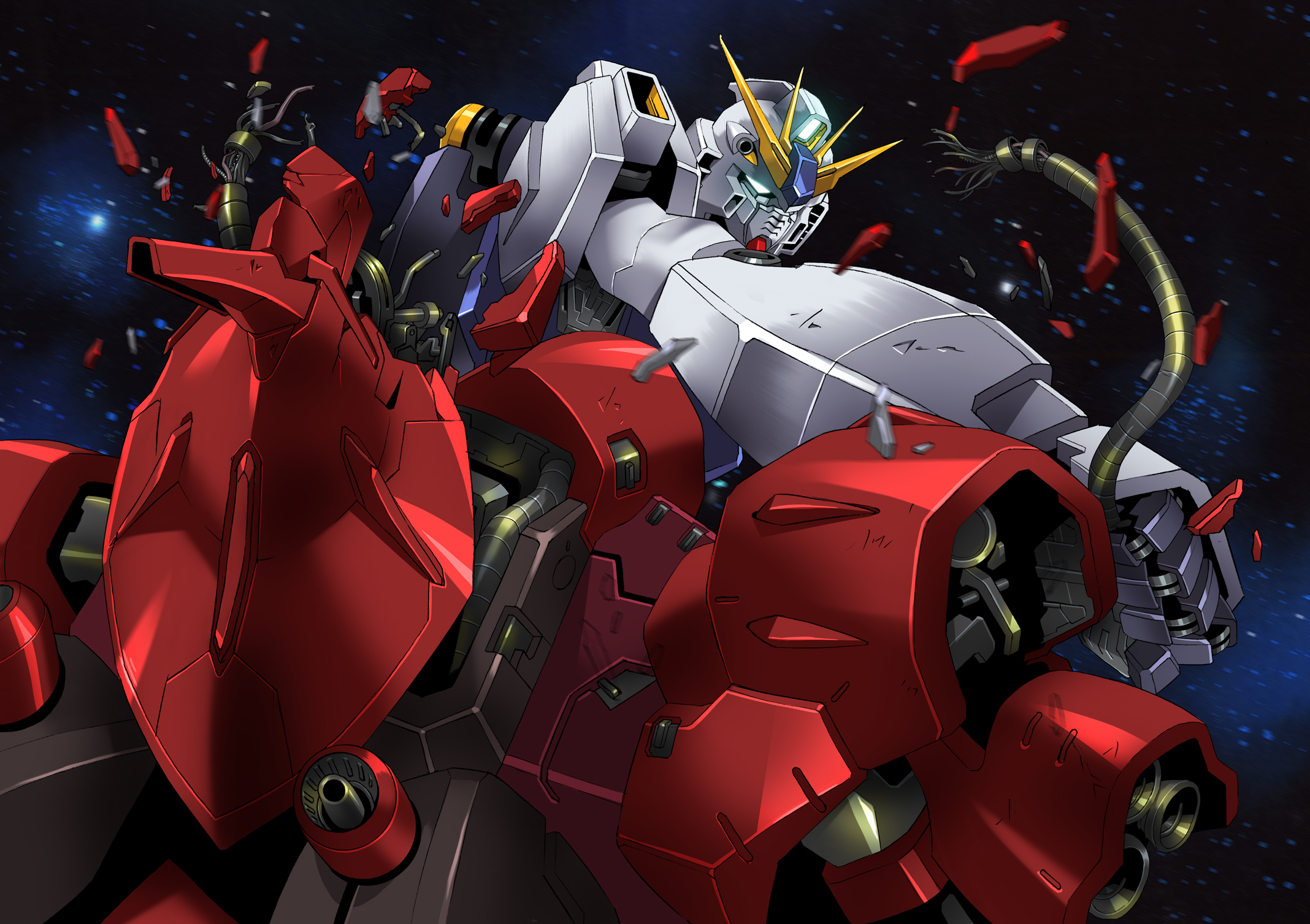 Anime Mechs Super Robot Taisen Mobile Suit Gundam Chars Counterattack Gundam Mobile Suit RX 93 V Gun 2136x1507