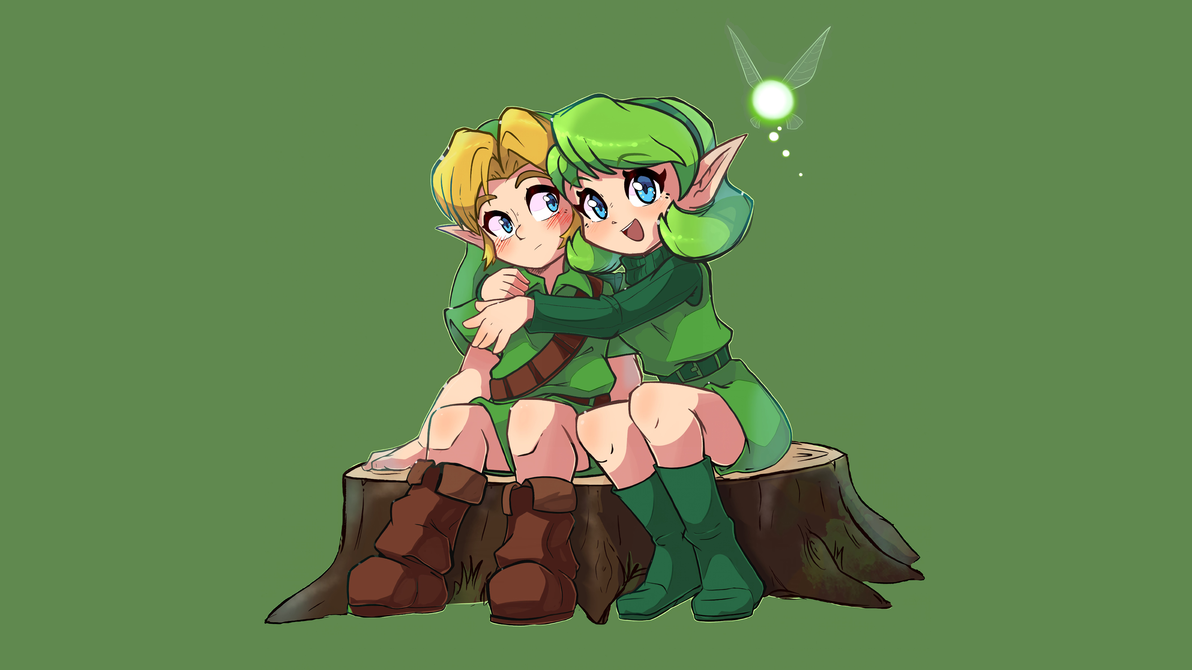 Nintendo Video Games Blonde Video Game Girls Simple Background Green Background Zelda The Legend Of  3840x2160