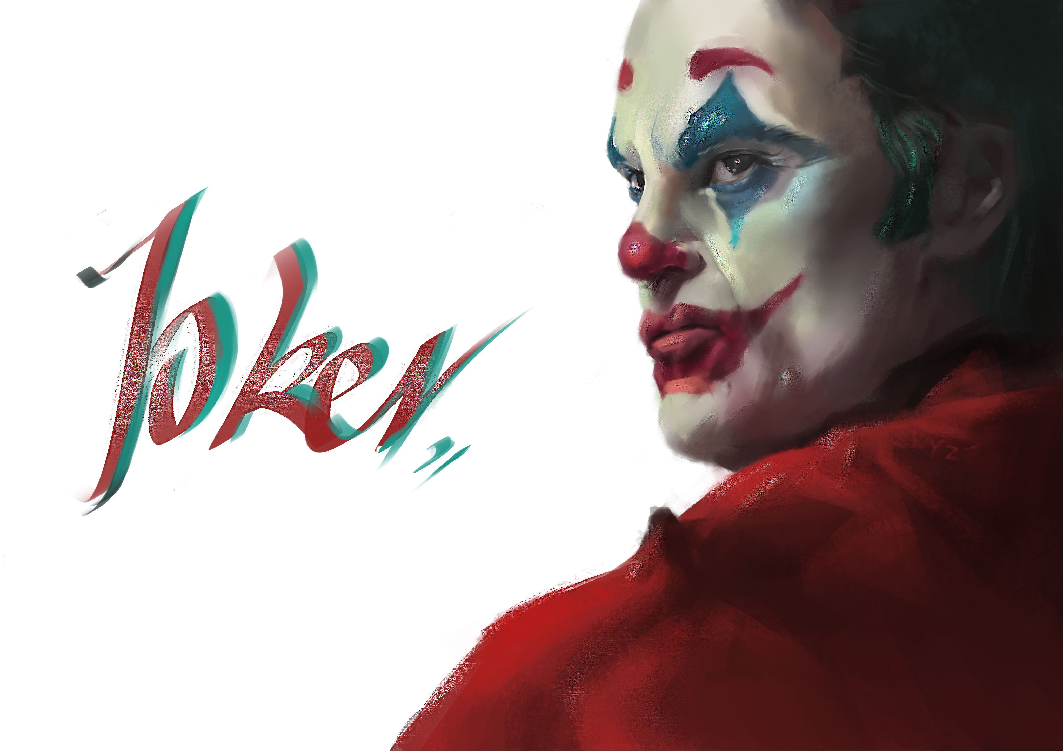 Joker 2019 Movie Drawing Simple Background Minimalism Makeup Clown Clowns Joker 4093x2894