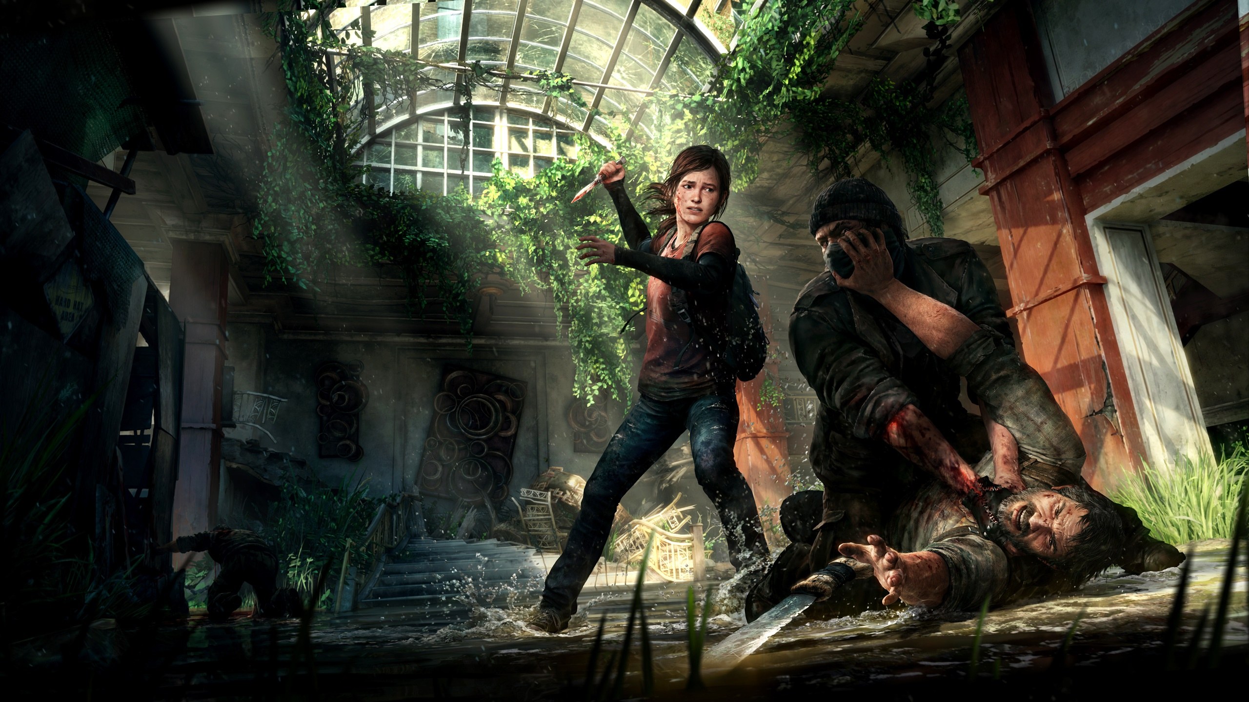 The Last Of Us Ellie Williams Joel Miller Video Games Artwork Video Game Characters Video Game Art N 2560x1440