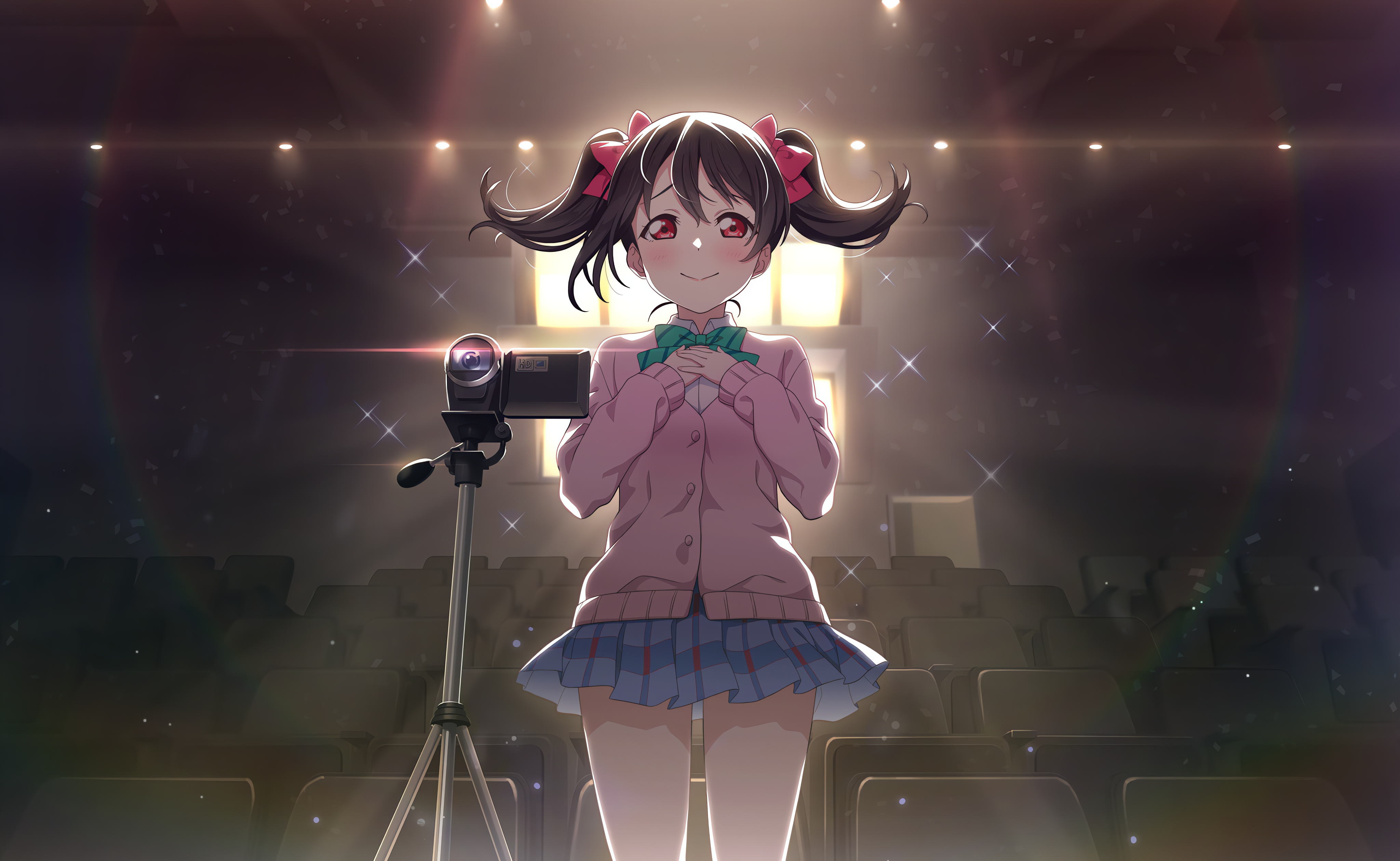 Yazawa Nico Love Live Anime Anime Girls Schoolgirl School Uniform Bow Tie Looking At Viewer Twintail 4096x2520