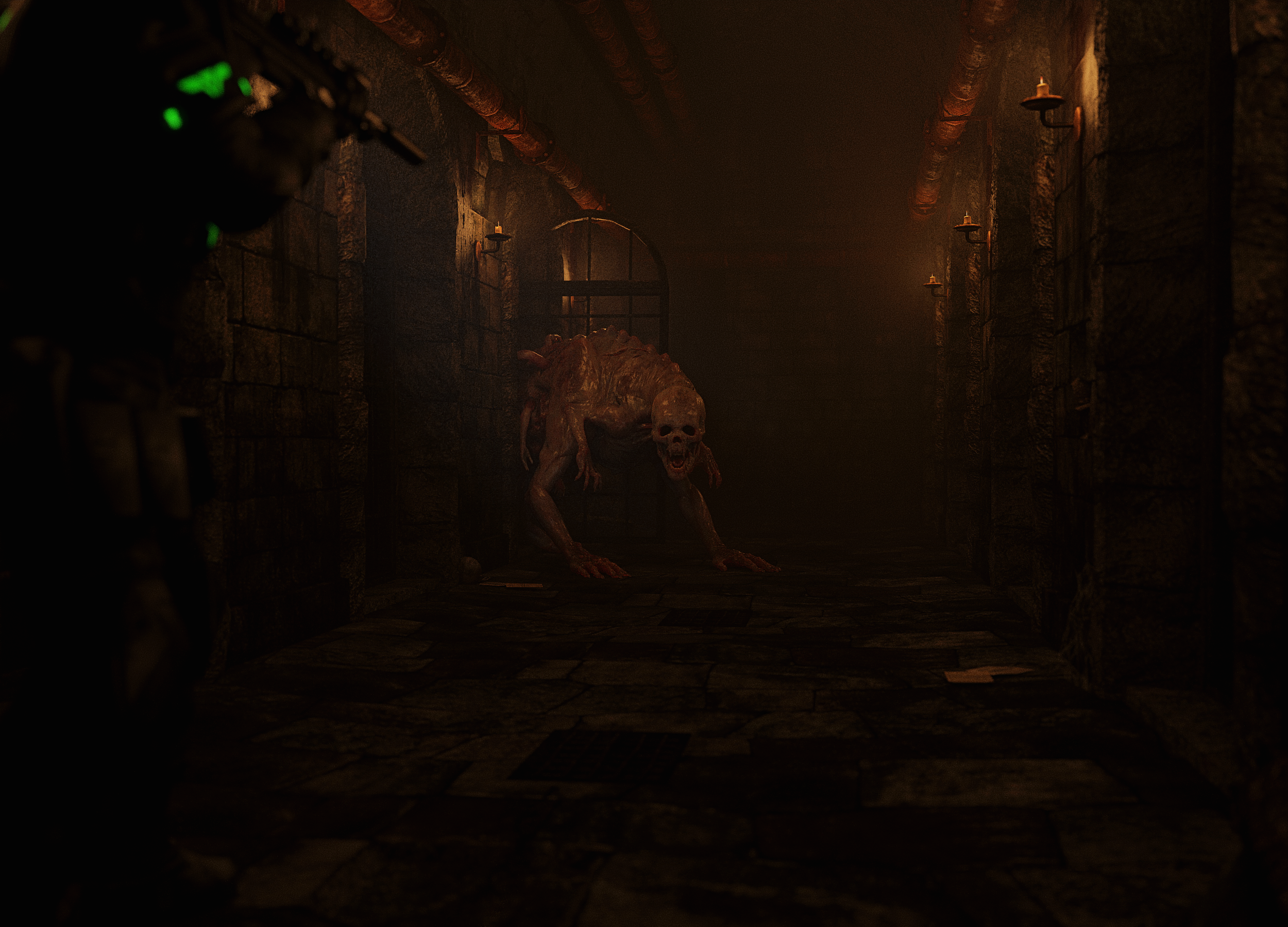Nightmare Creepy Prison Dungeon The Hound The Medium F E A R 2 Project Origin Candles Gates Weapon 2500x1800