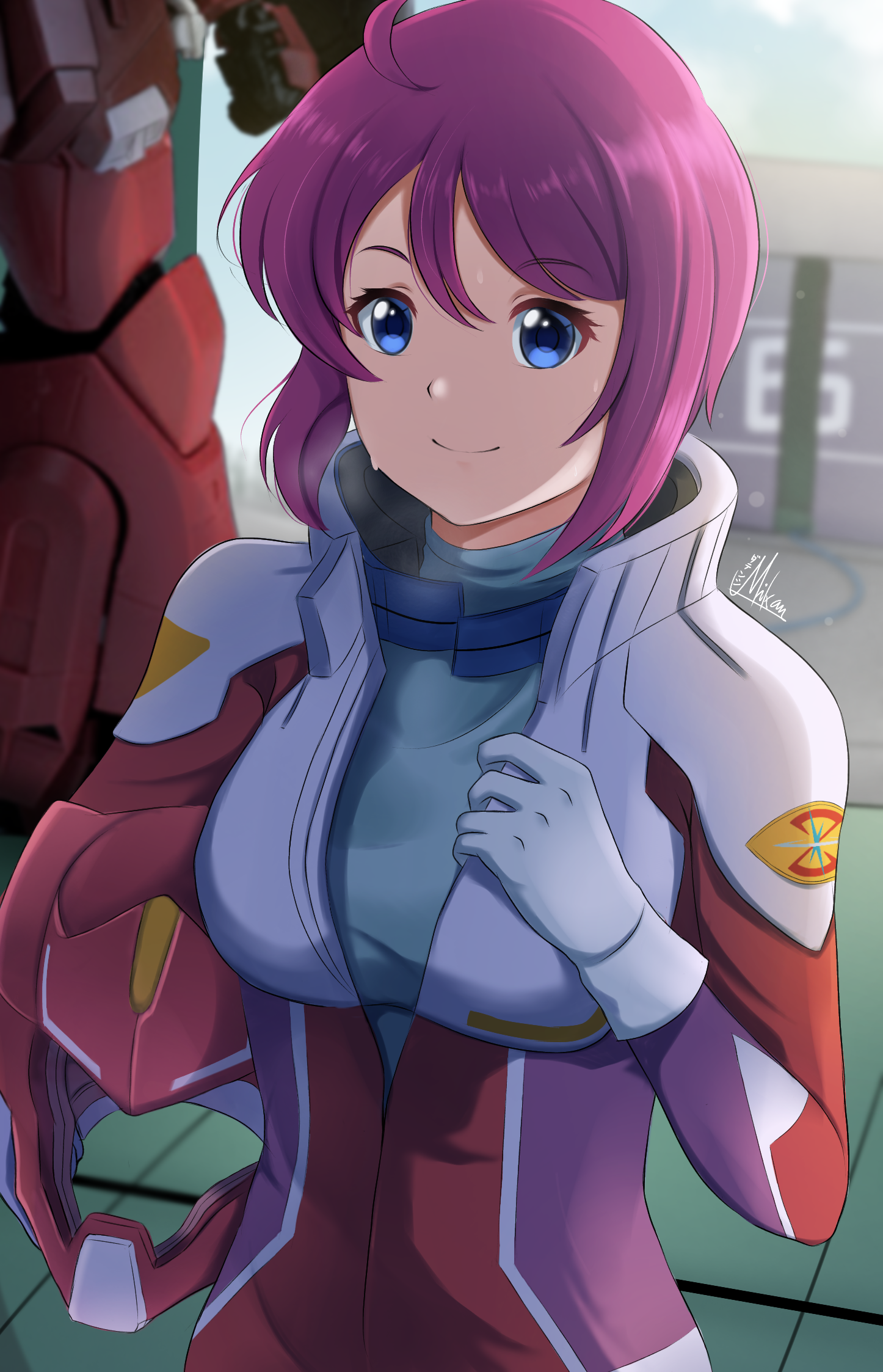 Lunamaria Hawke Anime Anime Girls Mobile Suit Gundam SEED Destiny Super Robot Taisen Short Hair Pink 1446x2246