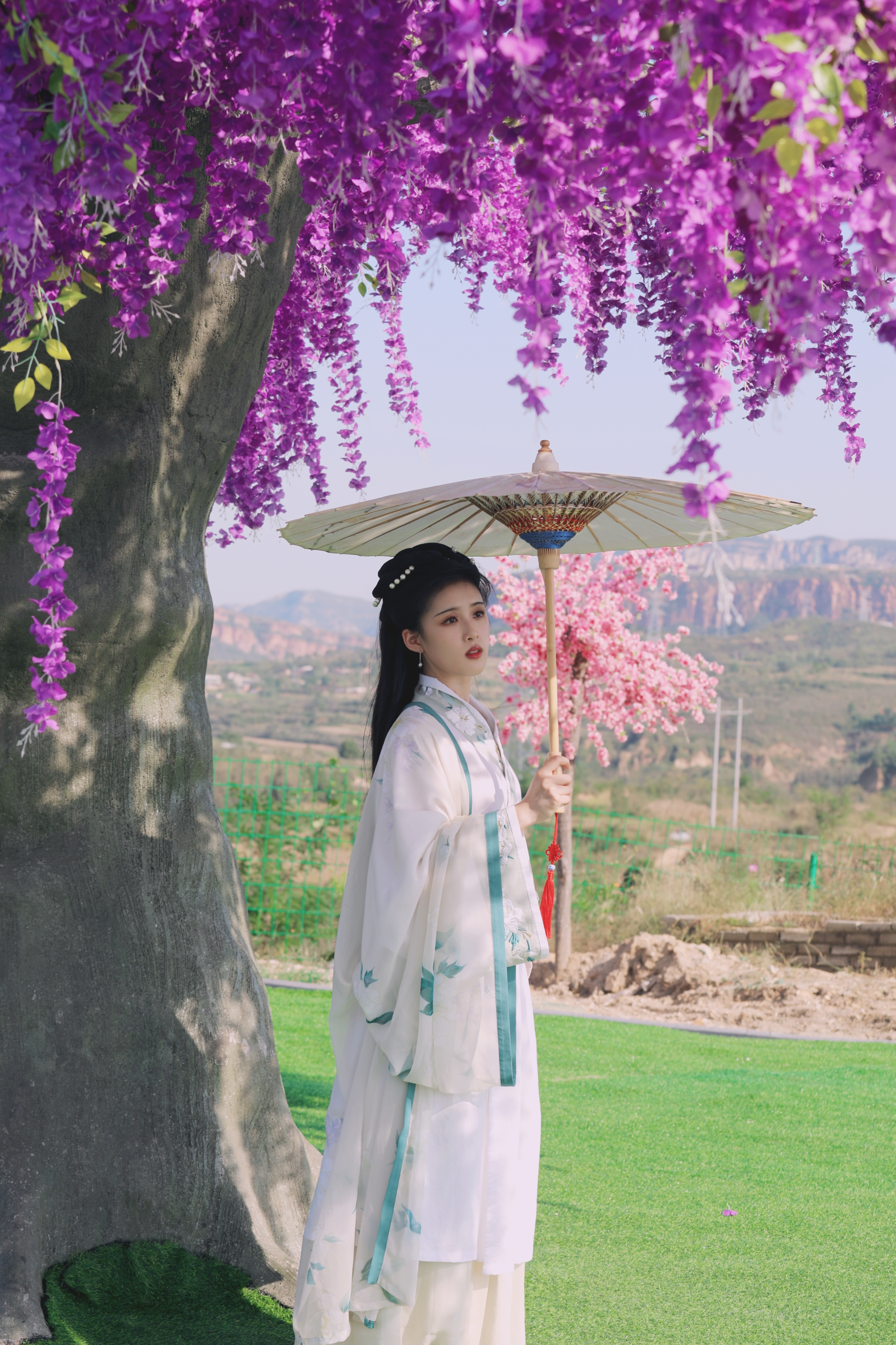 Women Chinese Parasol Outdoors Flowers Asian 2688x4032