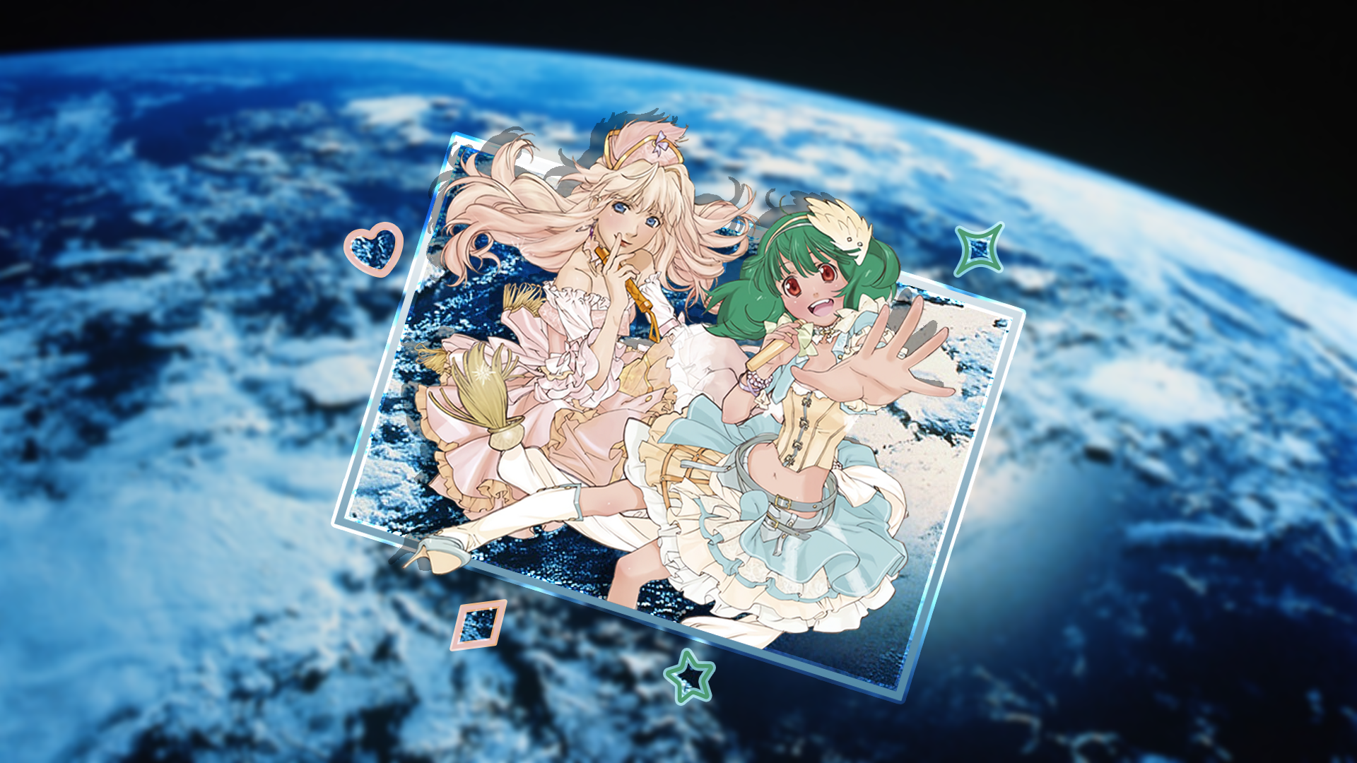Macross Frontier Macross Ranka Lee Sheryl Nome Anime Girls Earth Picture In Picture 1920x1080