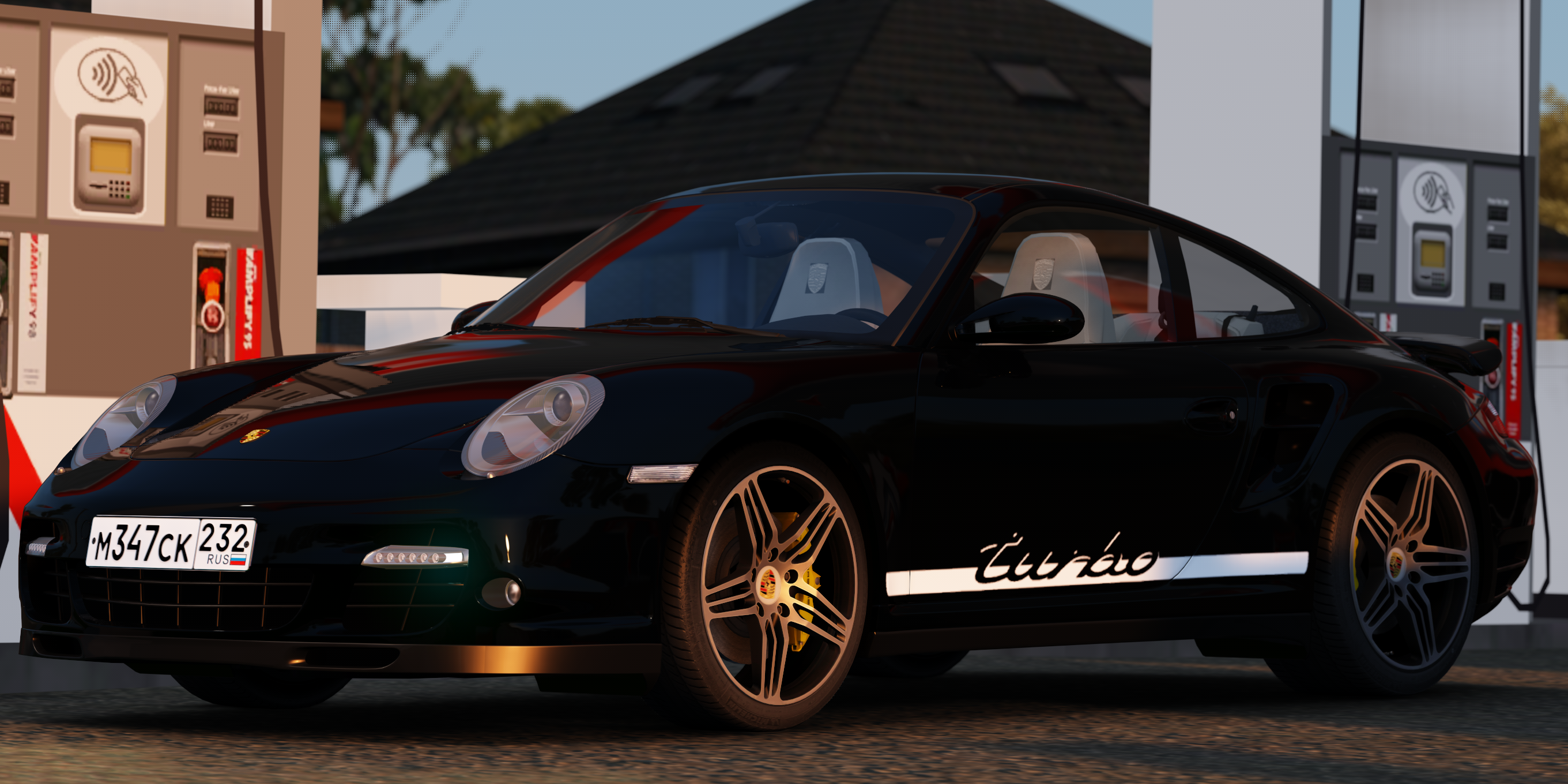 Assetto Corsa Video Games Video Game Art CGi Car Side View Wheels Headlights Porsche Porsche 911 Gas 2720x1360