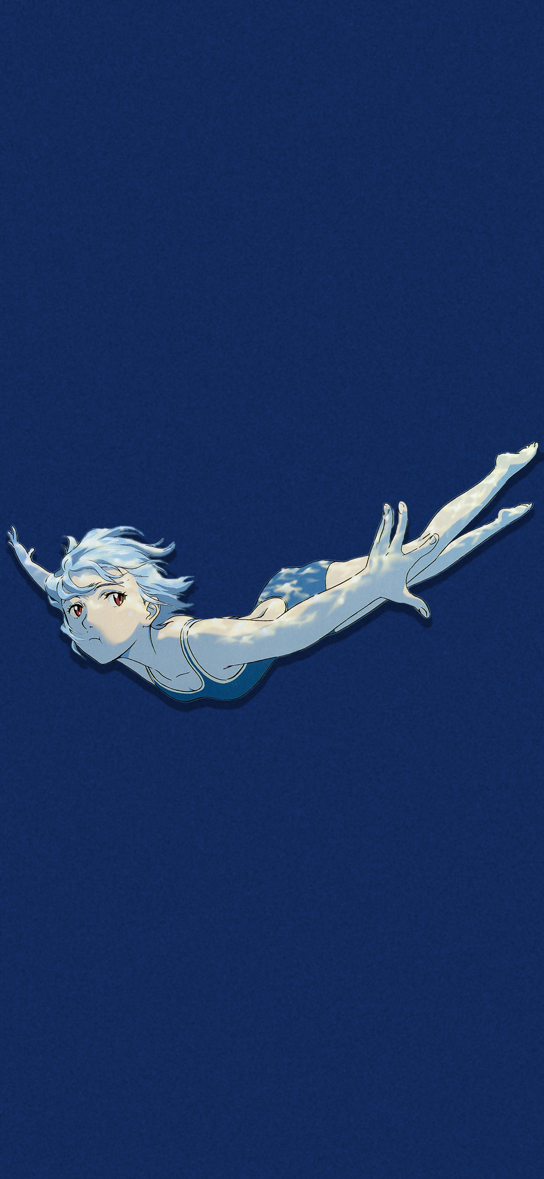 Neon Genesis Evangelion Ayanami Rei Simple Background Minimalism Fictional Character Blue Background 1080x2340