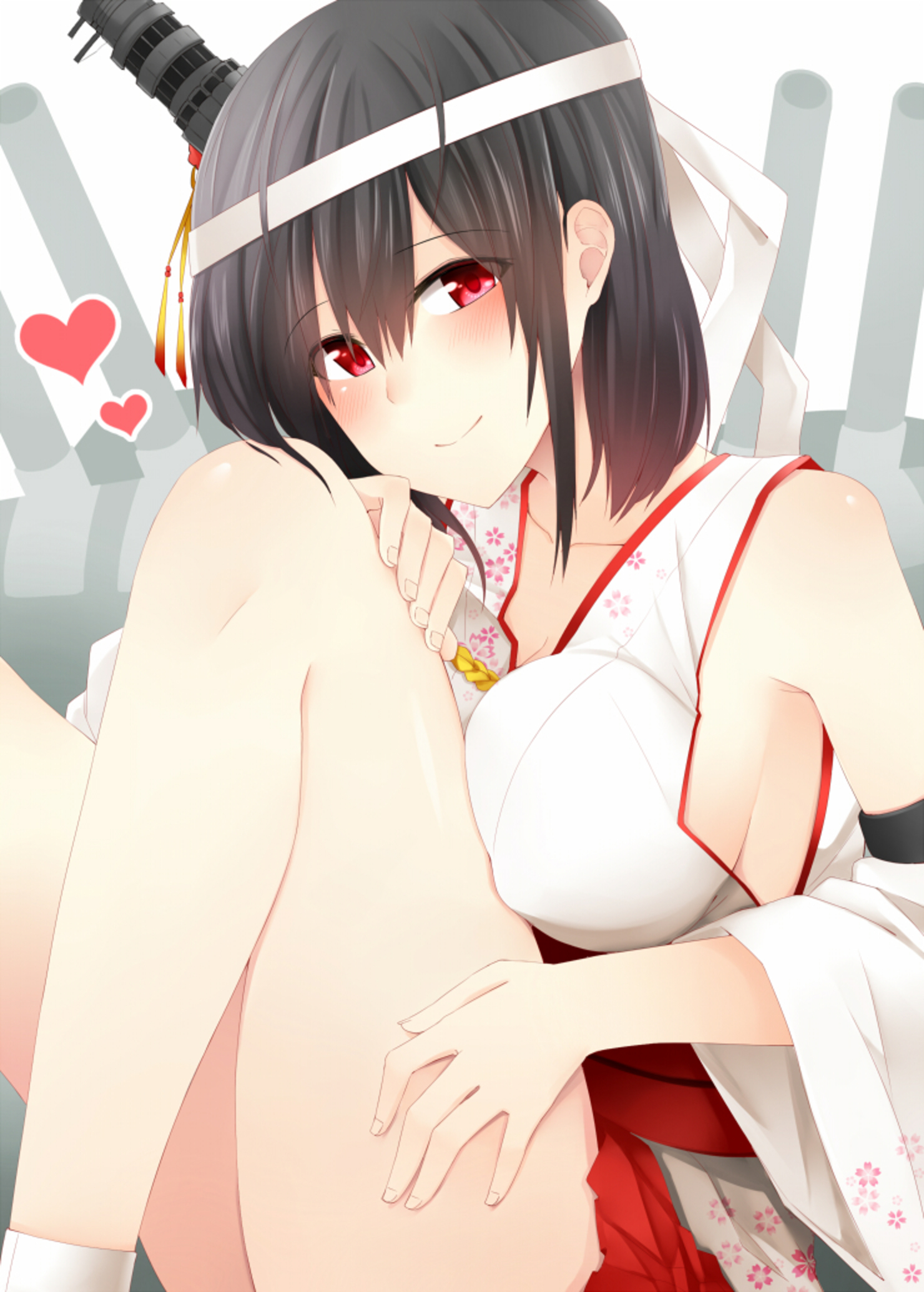 Anime Anime Girls Kantai Collection Yamashiro KanColle Short Hair Black Hair Solo Artwork Digital Ar 1480x2070