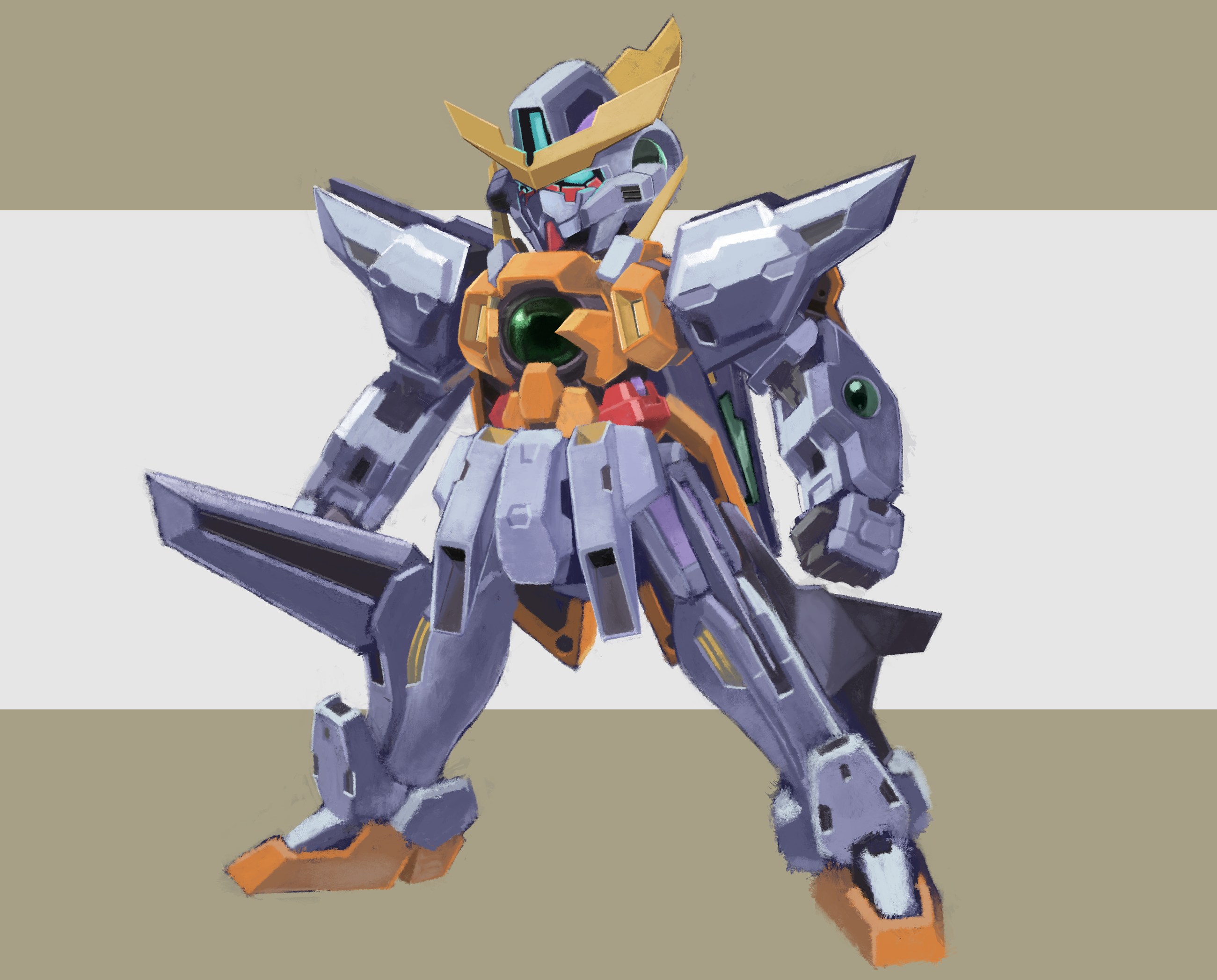 Gundam Kyrios Gundam Mobile Suit Gundam 00 Anime Mechs Super Robot Taisen Artwork Digital Art Fan Ar 2601x2097